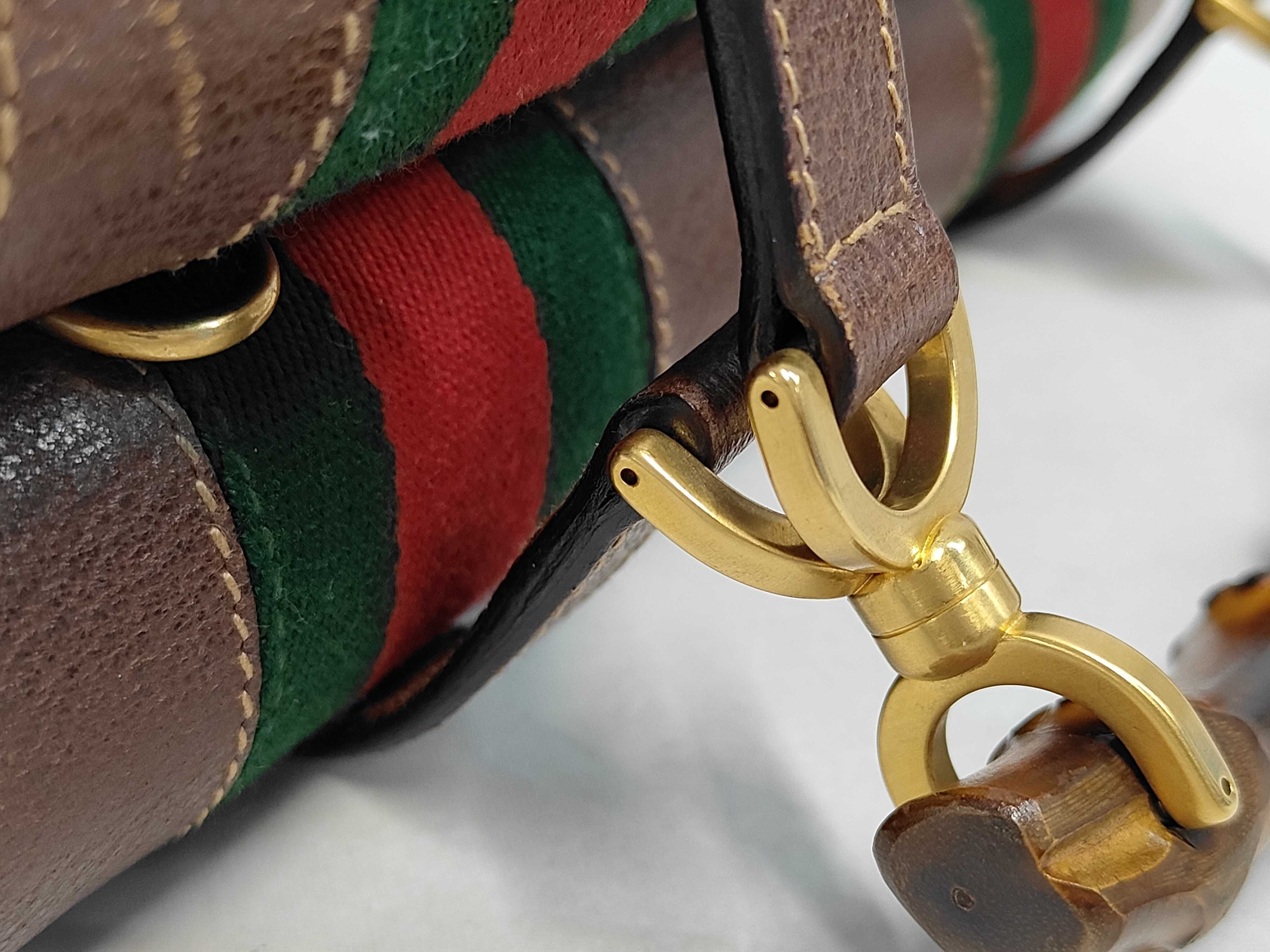 Old Gucci Bamboo Sherry 2-Way Handbag Shoulder Bag Handbag — view 6