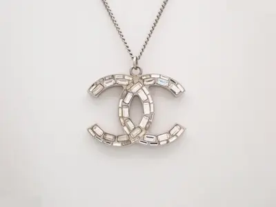 Coco Mark Rhinestone Reversible Necklace, Chain approx. 62cm