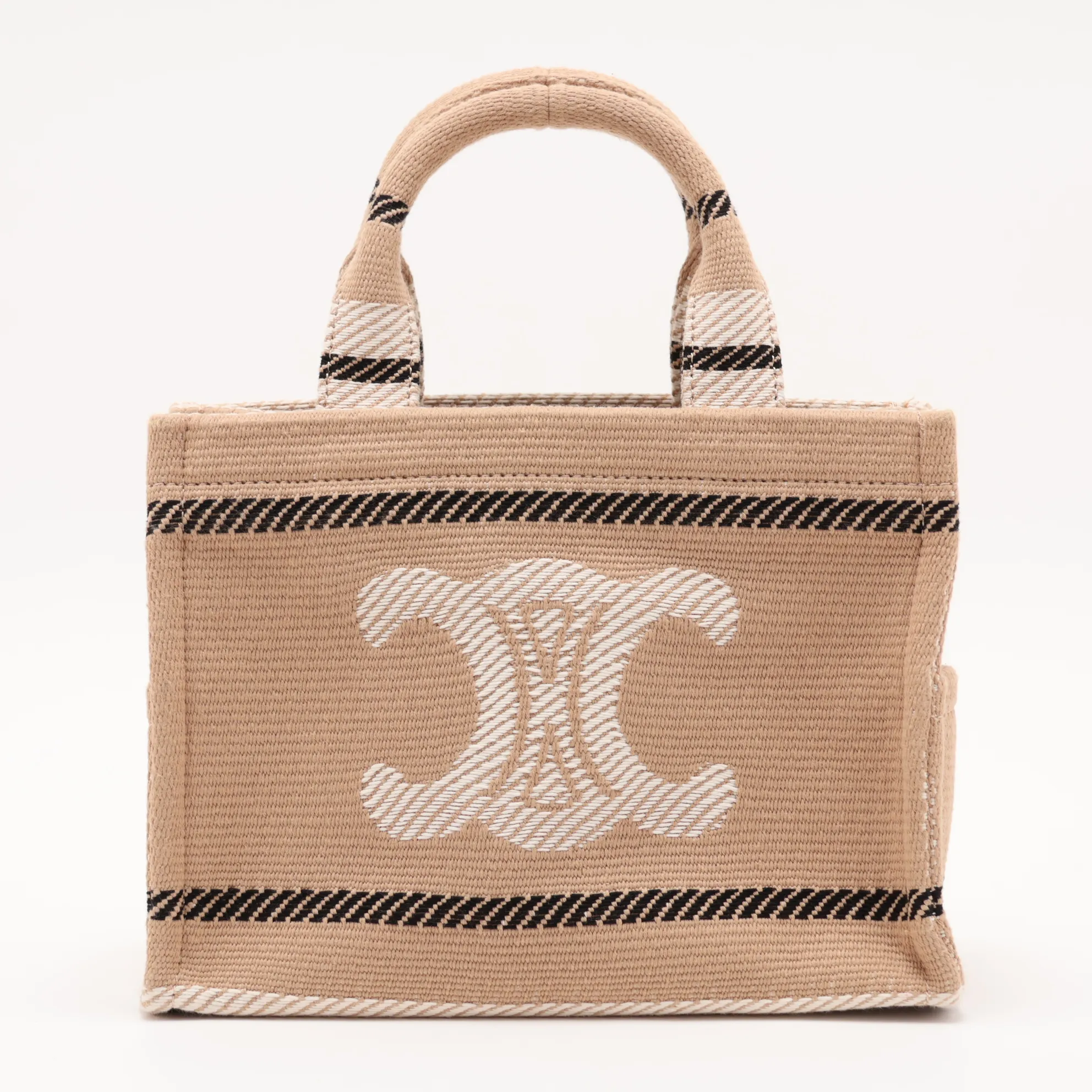 Small Cabas Thais Canvas x Leather 2-Way Handbag Beige x Brown — view 2