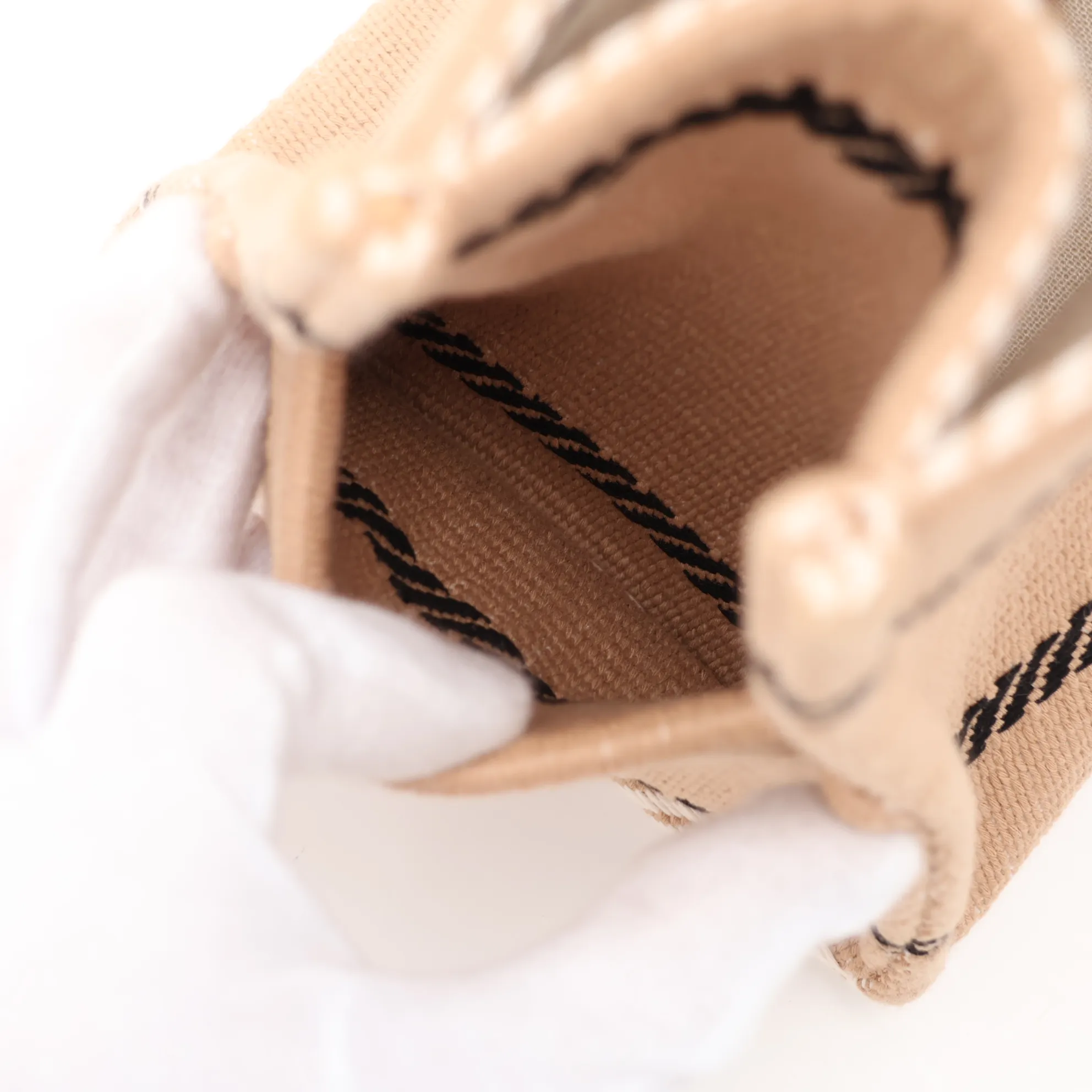 Small Cabas Thais Canvas x Leather 2-Way Handbag Beige x Brown — view 11