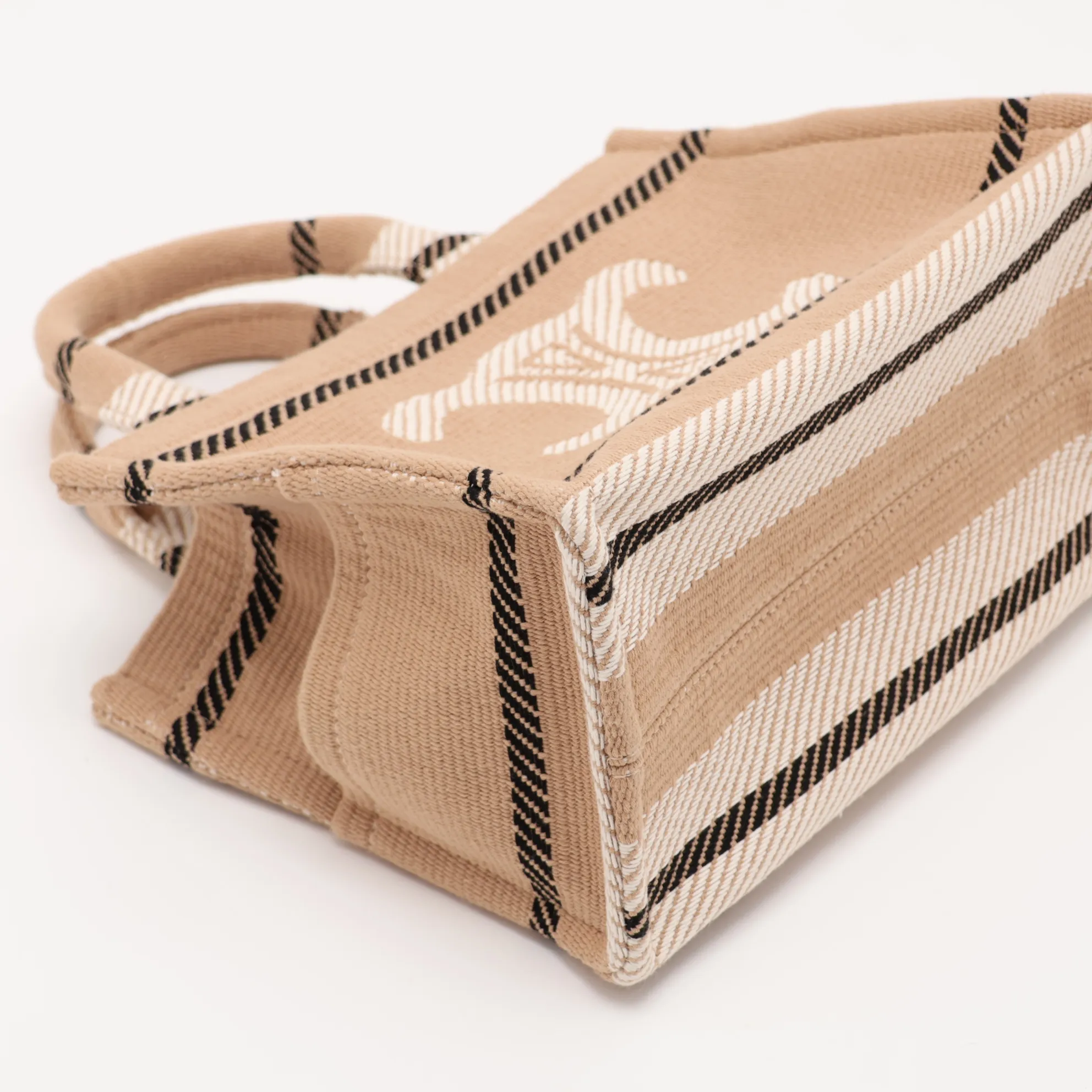 Small Cabas Thais Canvas x Leather 2-Way Handbag Beige x Brown — view 4