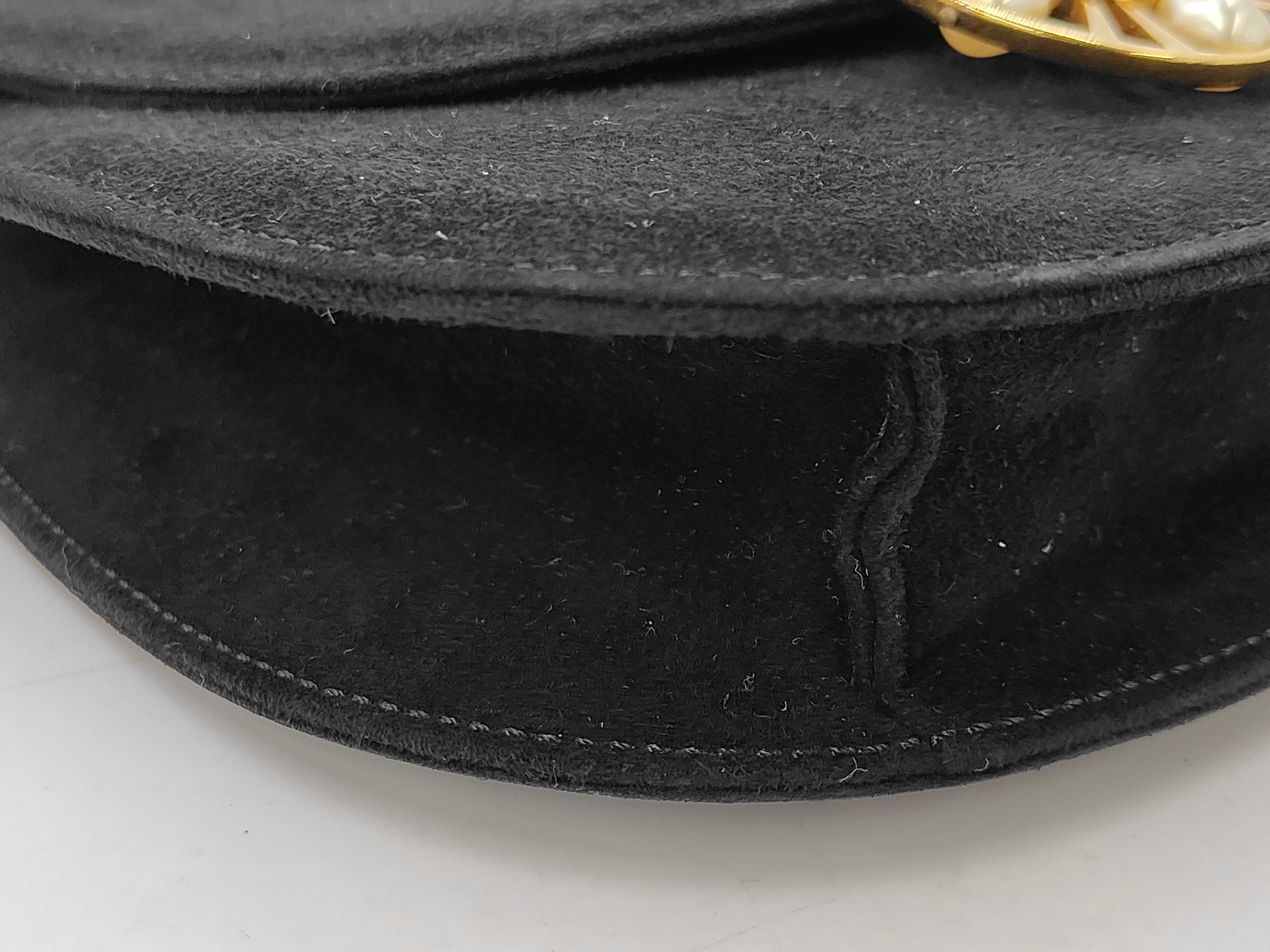 Shoulder Bag, Suede Black, Handbag — view 7