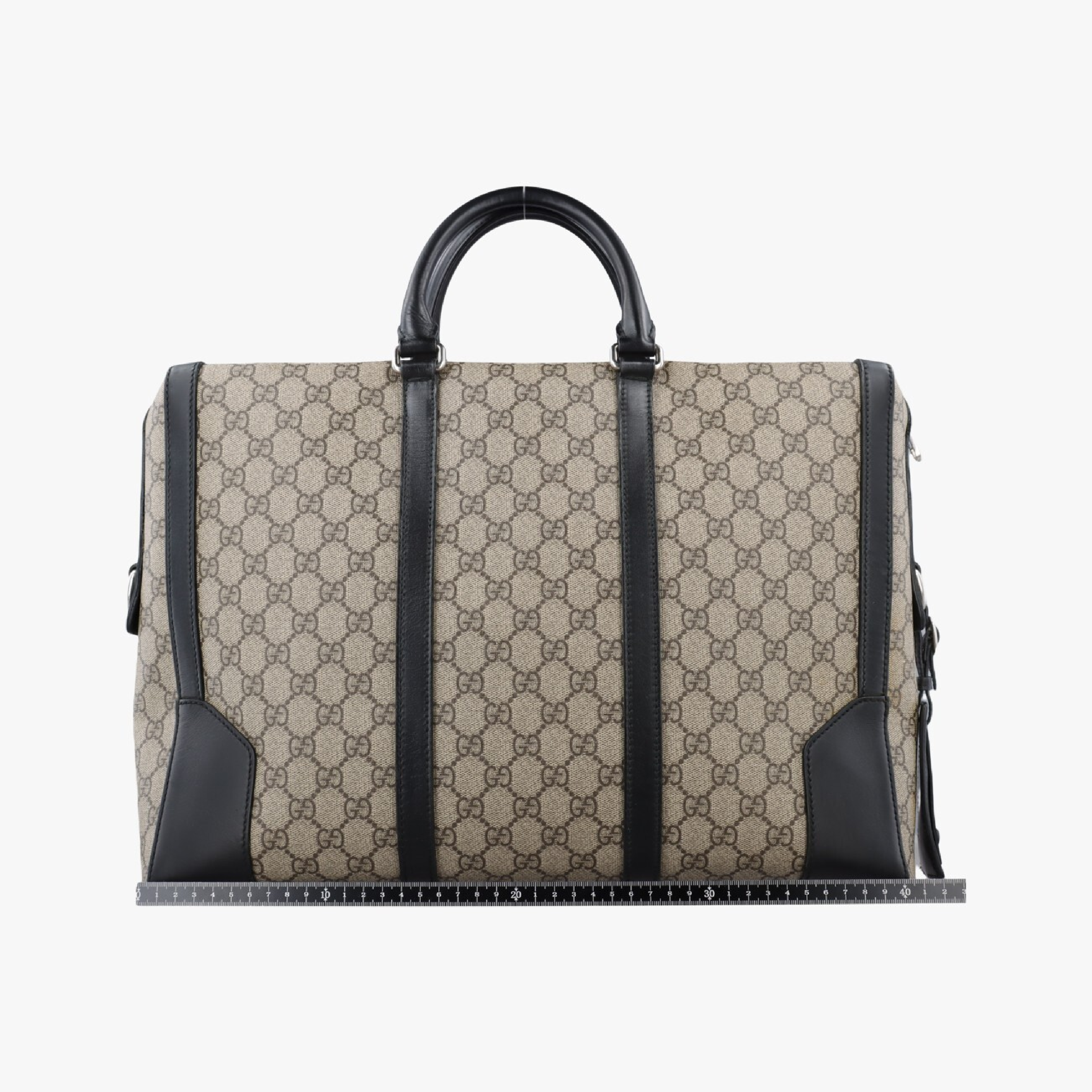 Kaleido Tote Bag, Beige x Black, PVC Coated Canvas x Leather, 406384 E018906419 — view 2