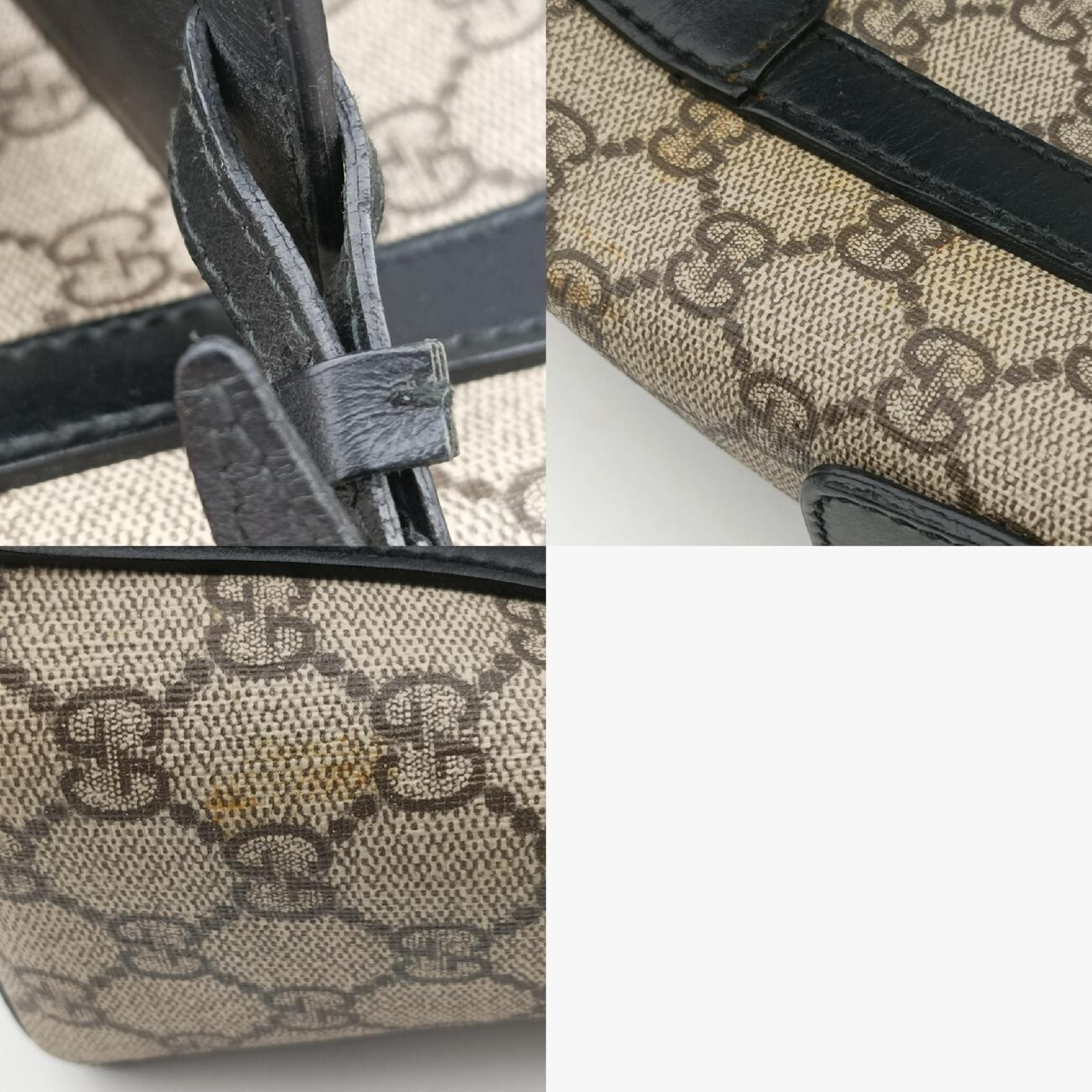 Kaleido Tote Bag, Beige x Black, PVC Coated Canvas x Leather, 406384 E018906419 — view 11