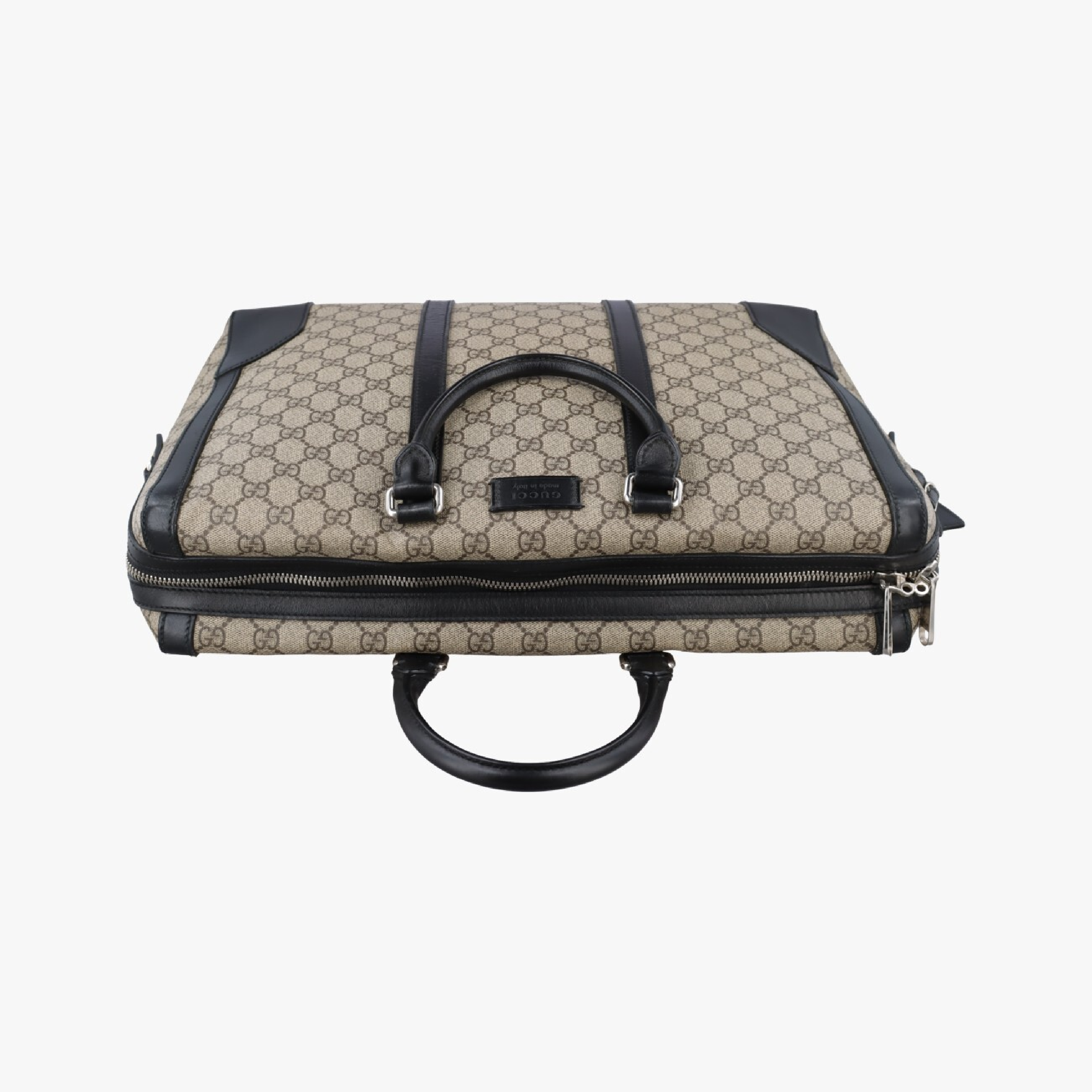 Kaleido Tote Bag, Beige x Black, PVC Coated Canvas x Leather, 406384 E018906419 — view 5