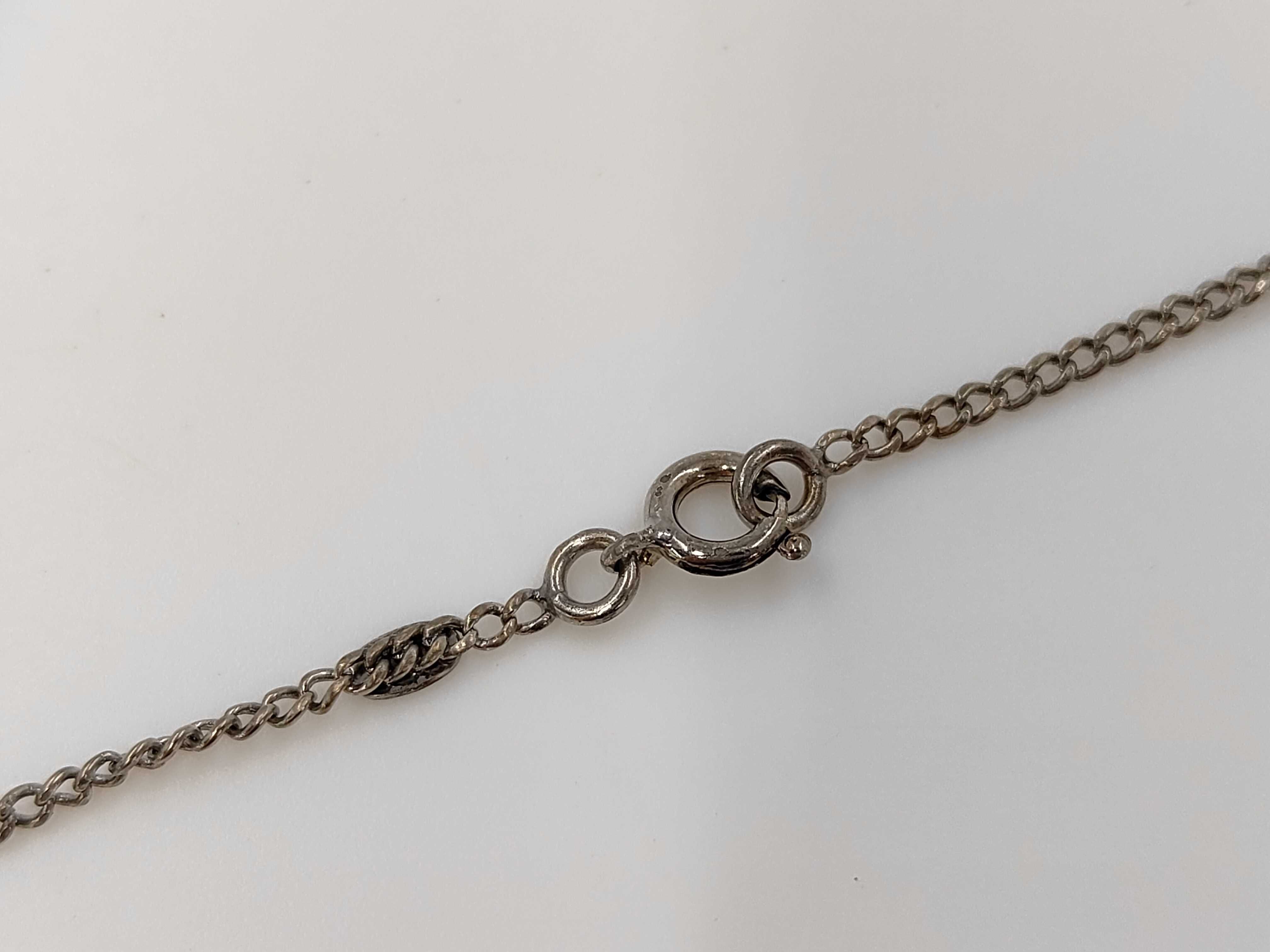 CC Logo Silver Tone Pendant Necklace — view 4