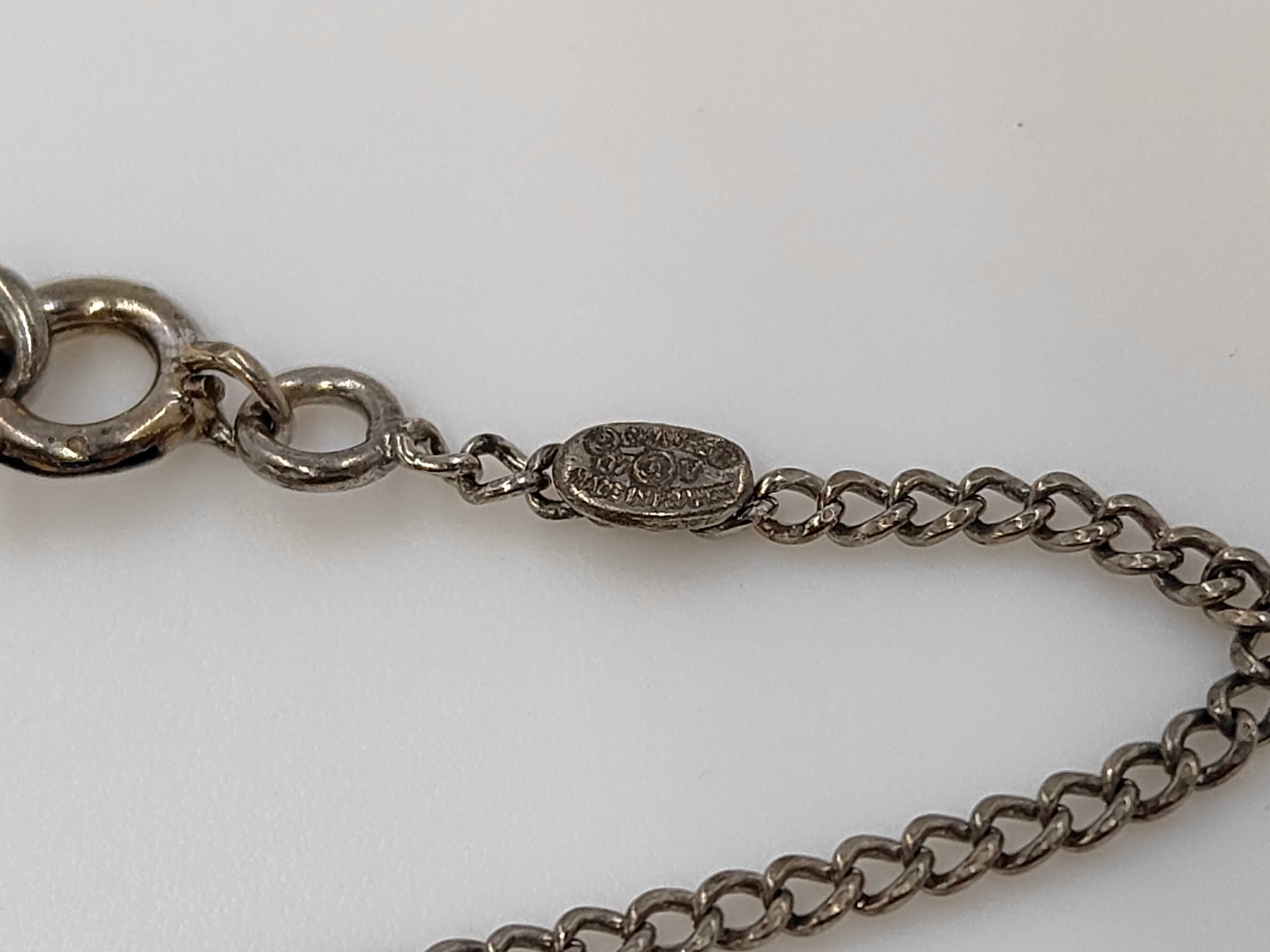 CC Logo Silver Tone Pendant Necklace — view 5
