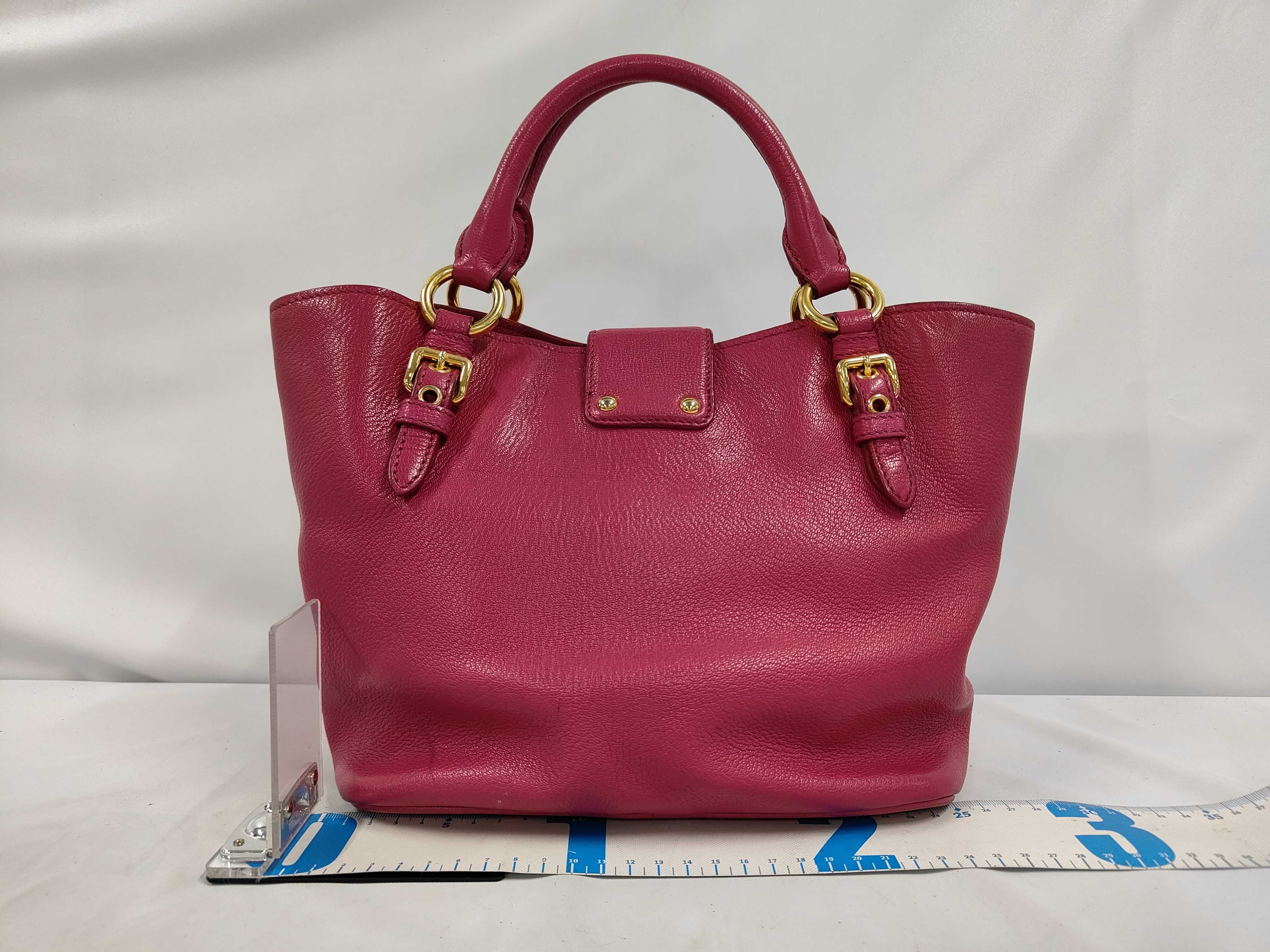 Leather 2-Way Shoulder/Handbag, Pink — view 2