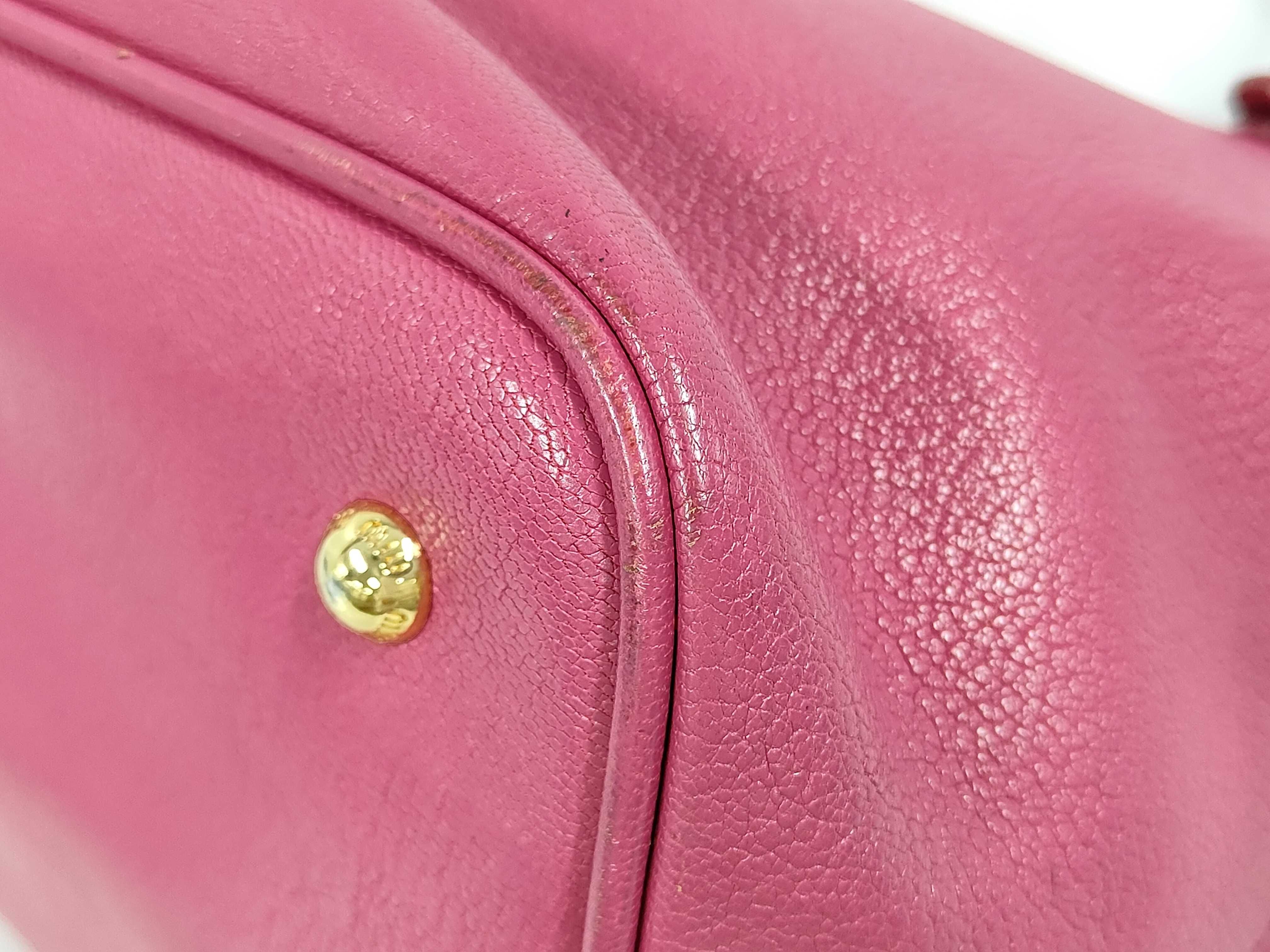 Leather 2-Way Shoulder/Handbag, Pink — view 4