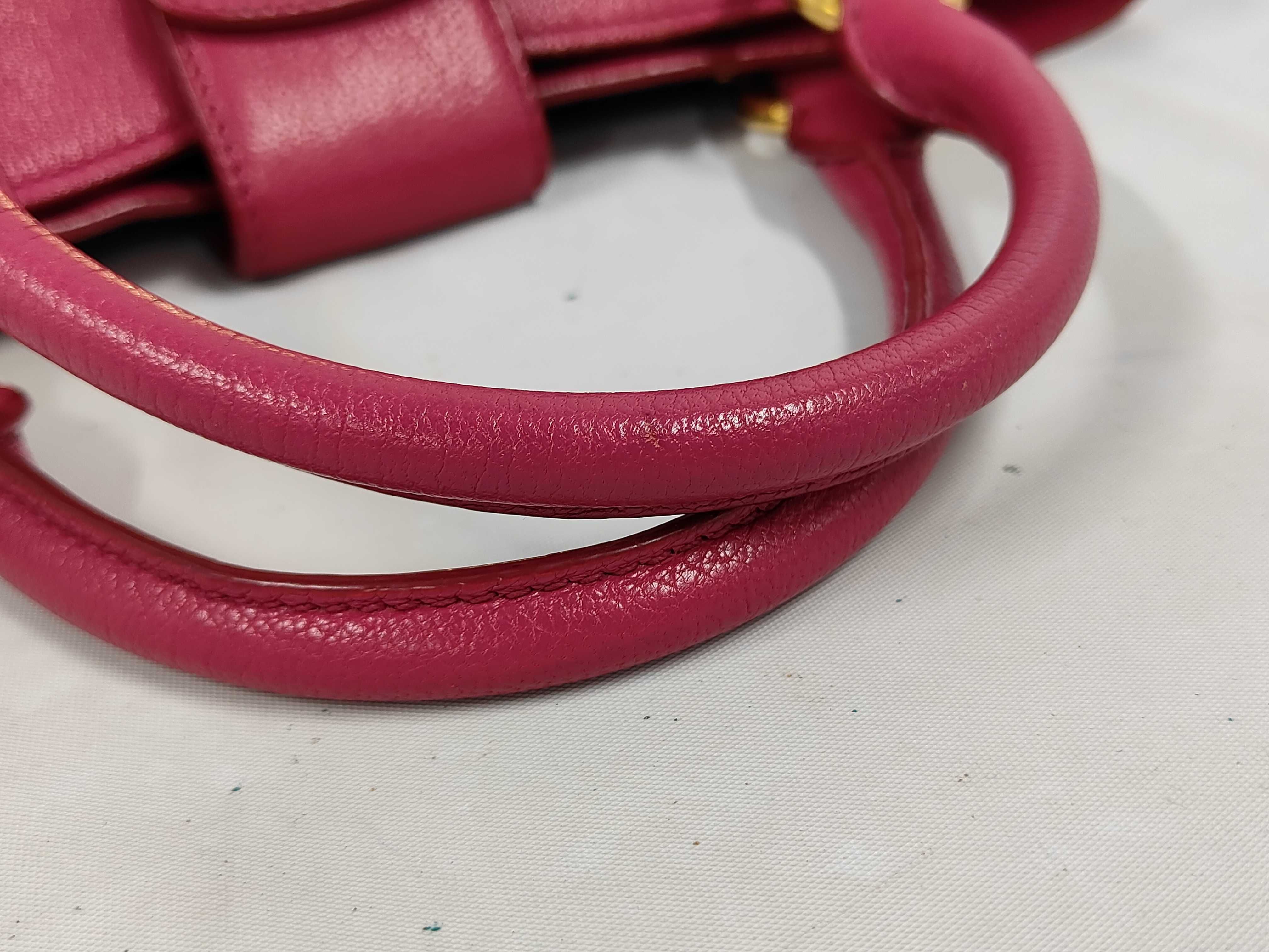 Leather 2-Way Shoulder/Handbag, Pink — view 5