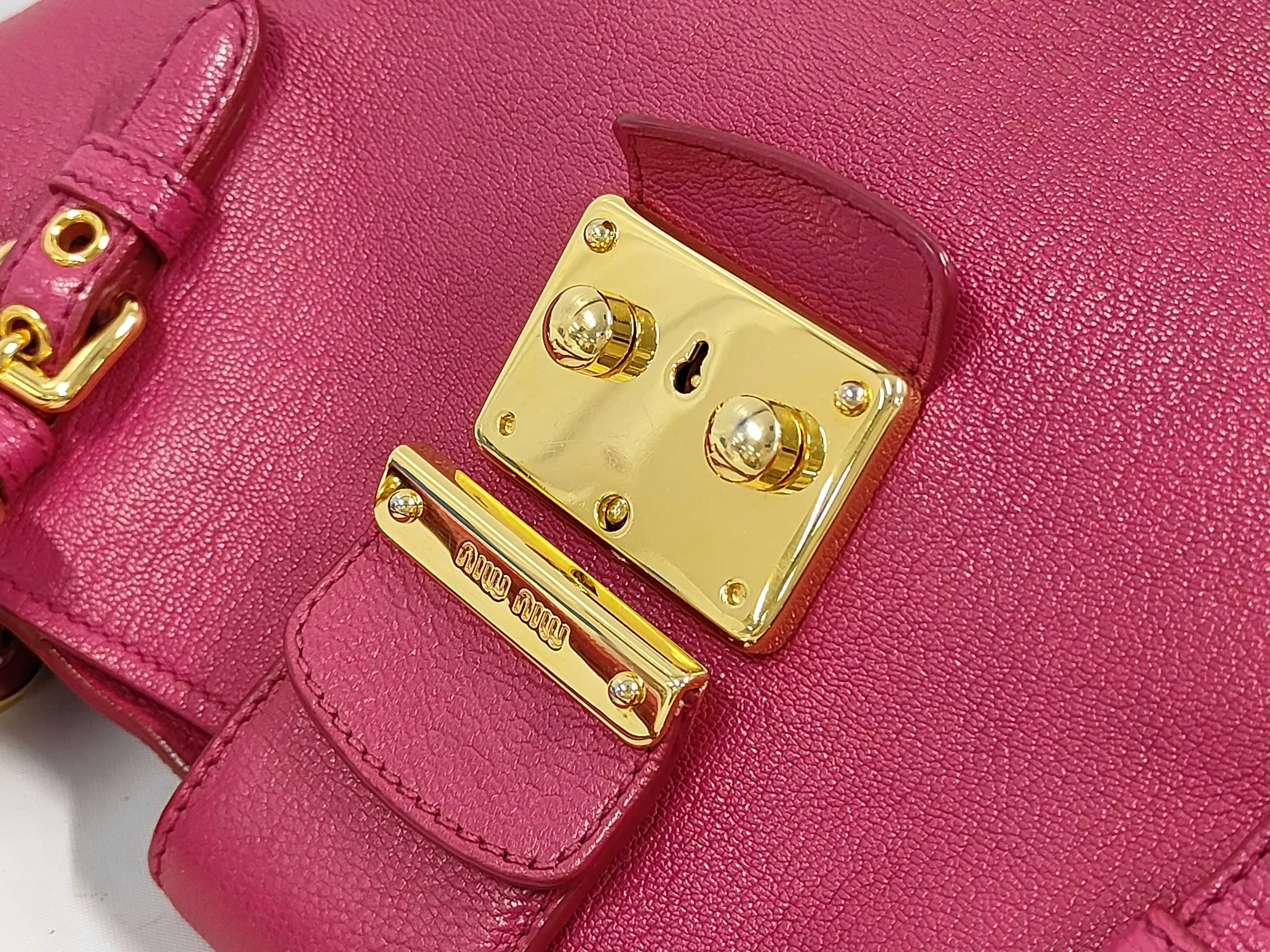 Leather 2-Way Shoulder/Handbag, Pink — view 7