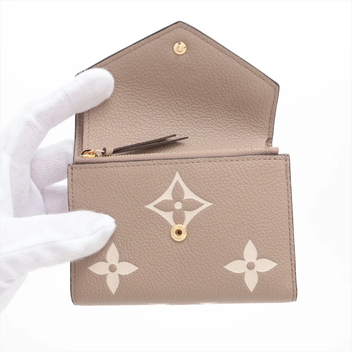 Bicolor Monogram Empreinte Portefeuille Victorine M81861 Tourtrell Crème Compact Wallet (RFID detected) — view 3