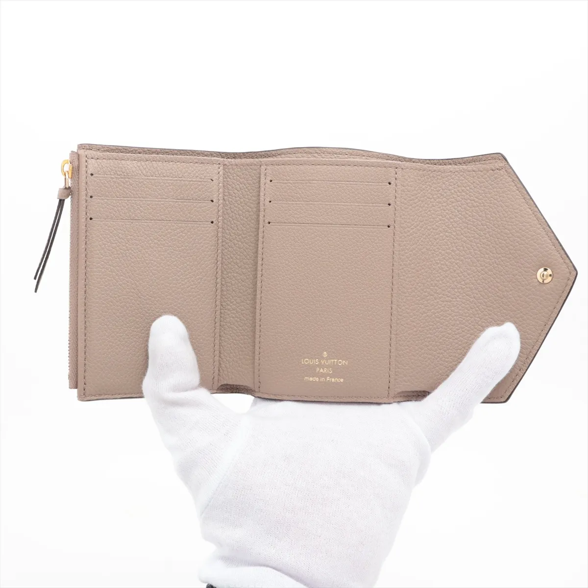Bicolor Monogram Empreinte Portefeuille Victorine M81861 Tourtrell Crème Compact Wallet (RFID detected) — view 4
