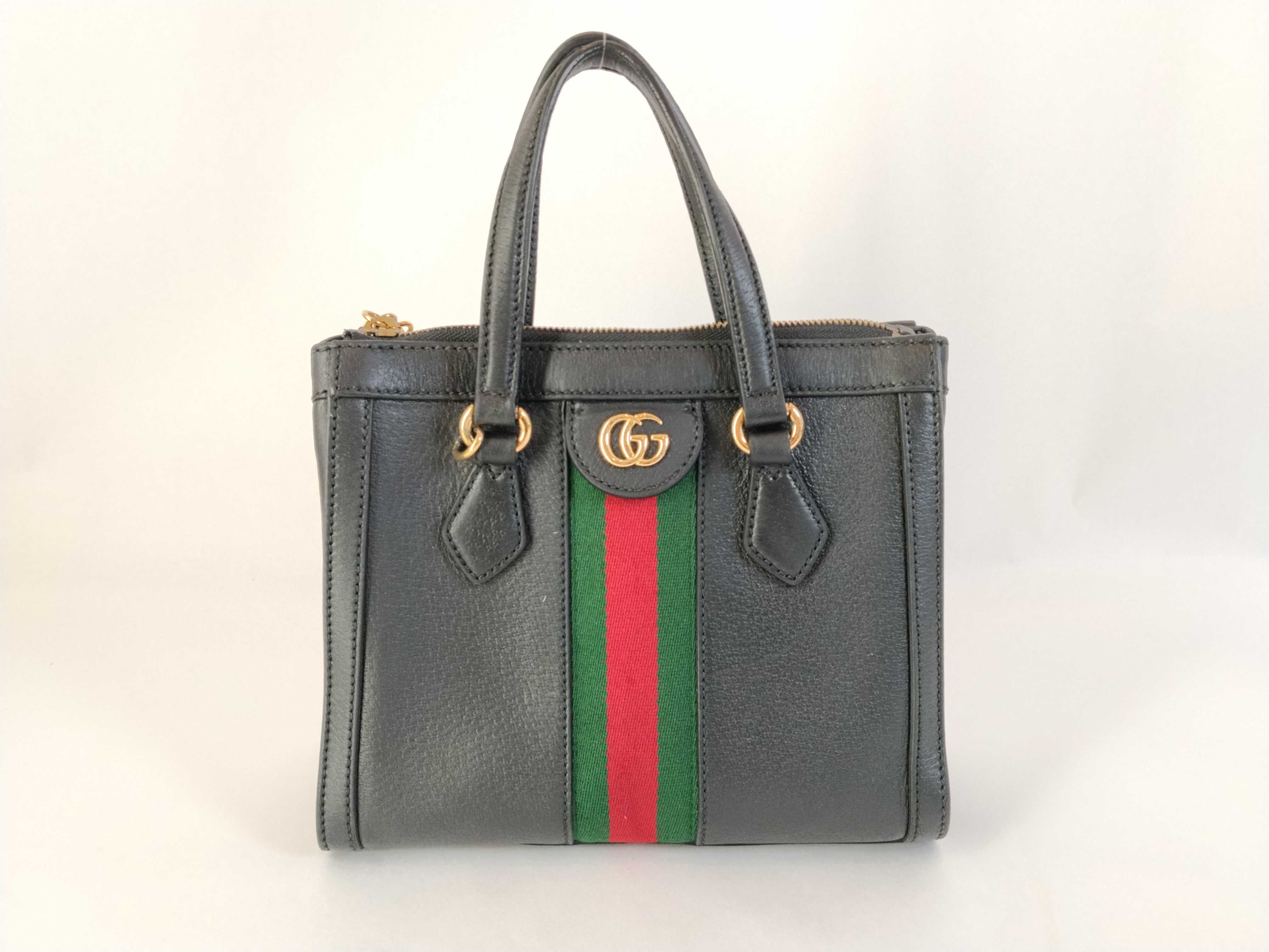 547551 Ophidia Small Tote Bag Leather Black Handbag
