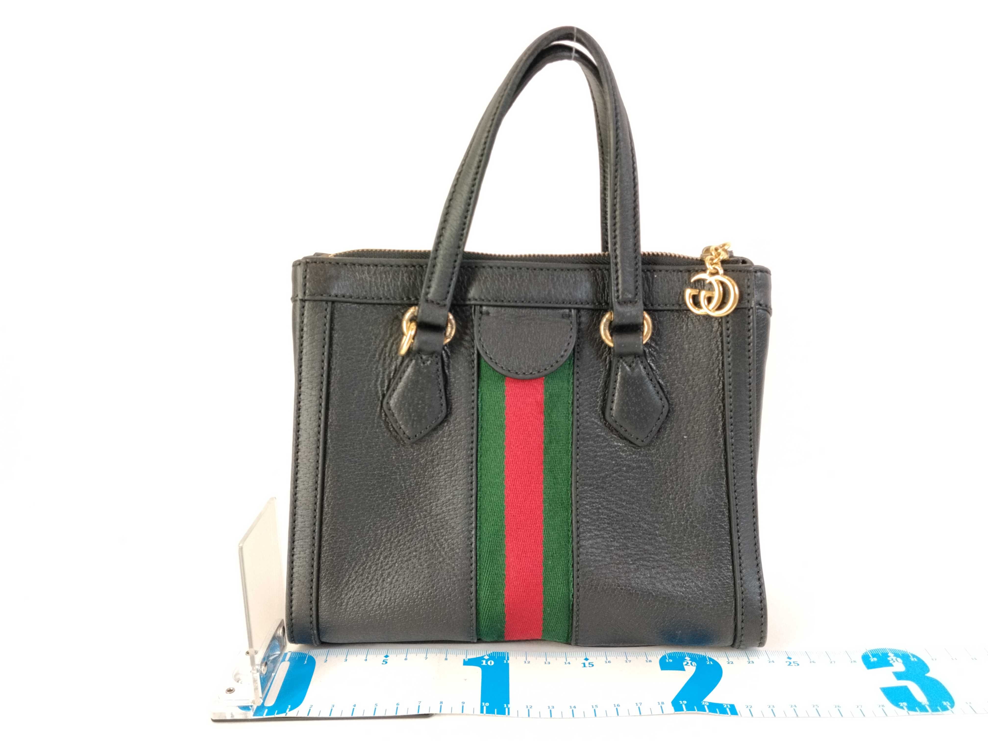 547551 Ophidia Small Tote Bag Leather Black Handbag — view 2