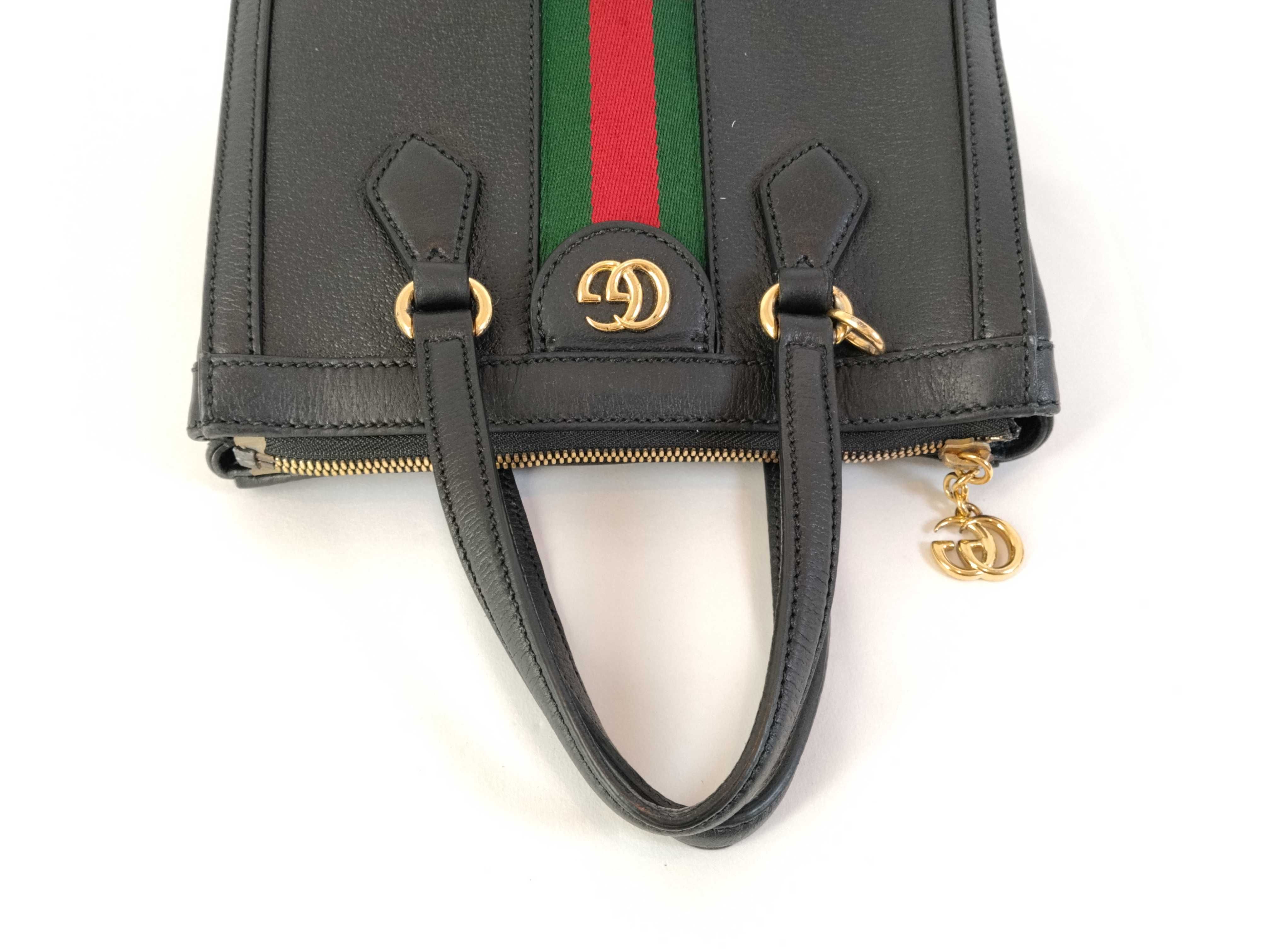 547551 Ophidia Small Tote Bag Leather Black Handbag — view 3