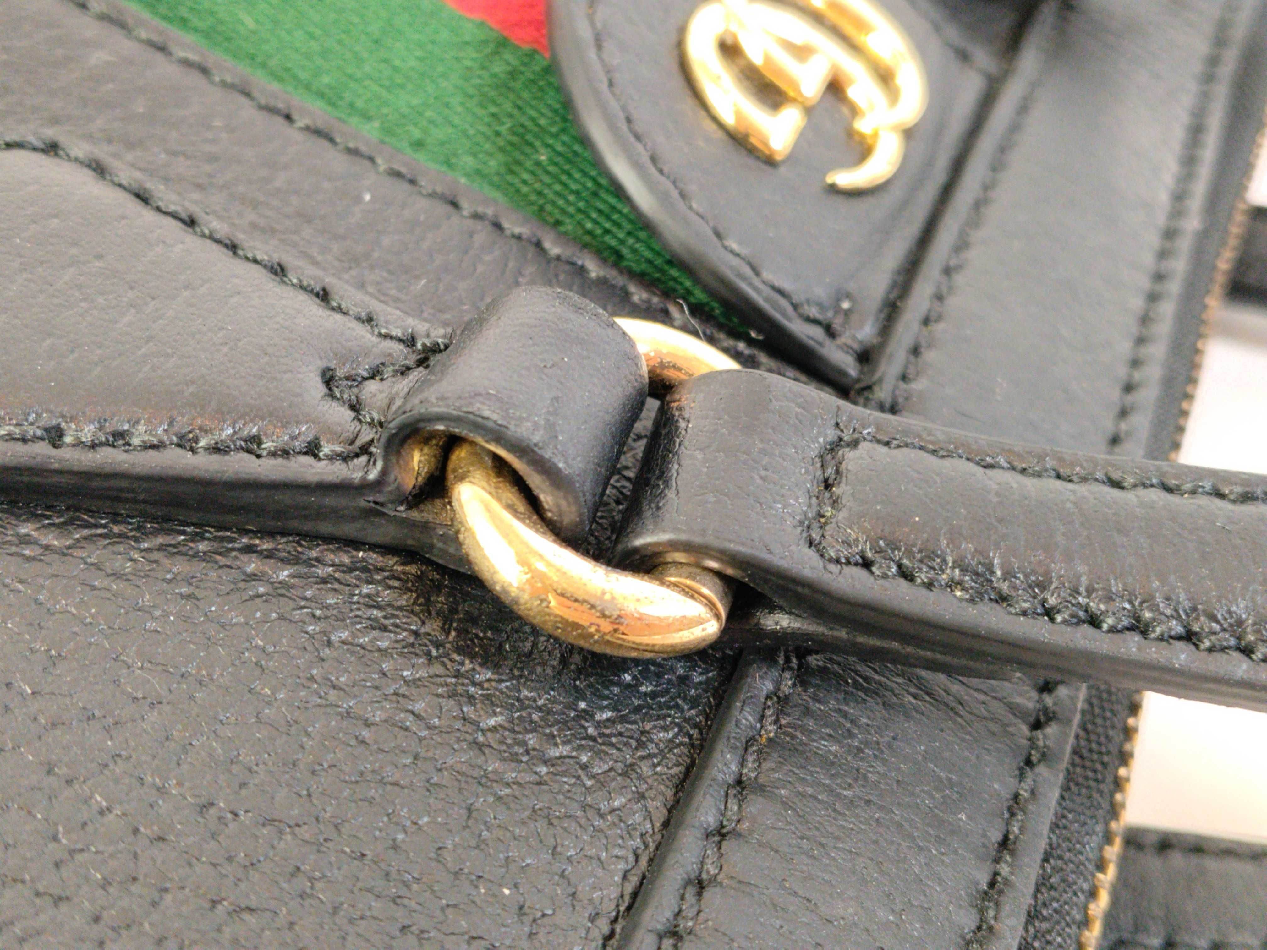 547551 Ophidia Small Tote Bag Leather Black Handbag — view 6