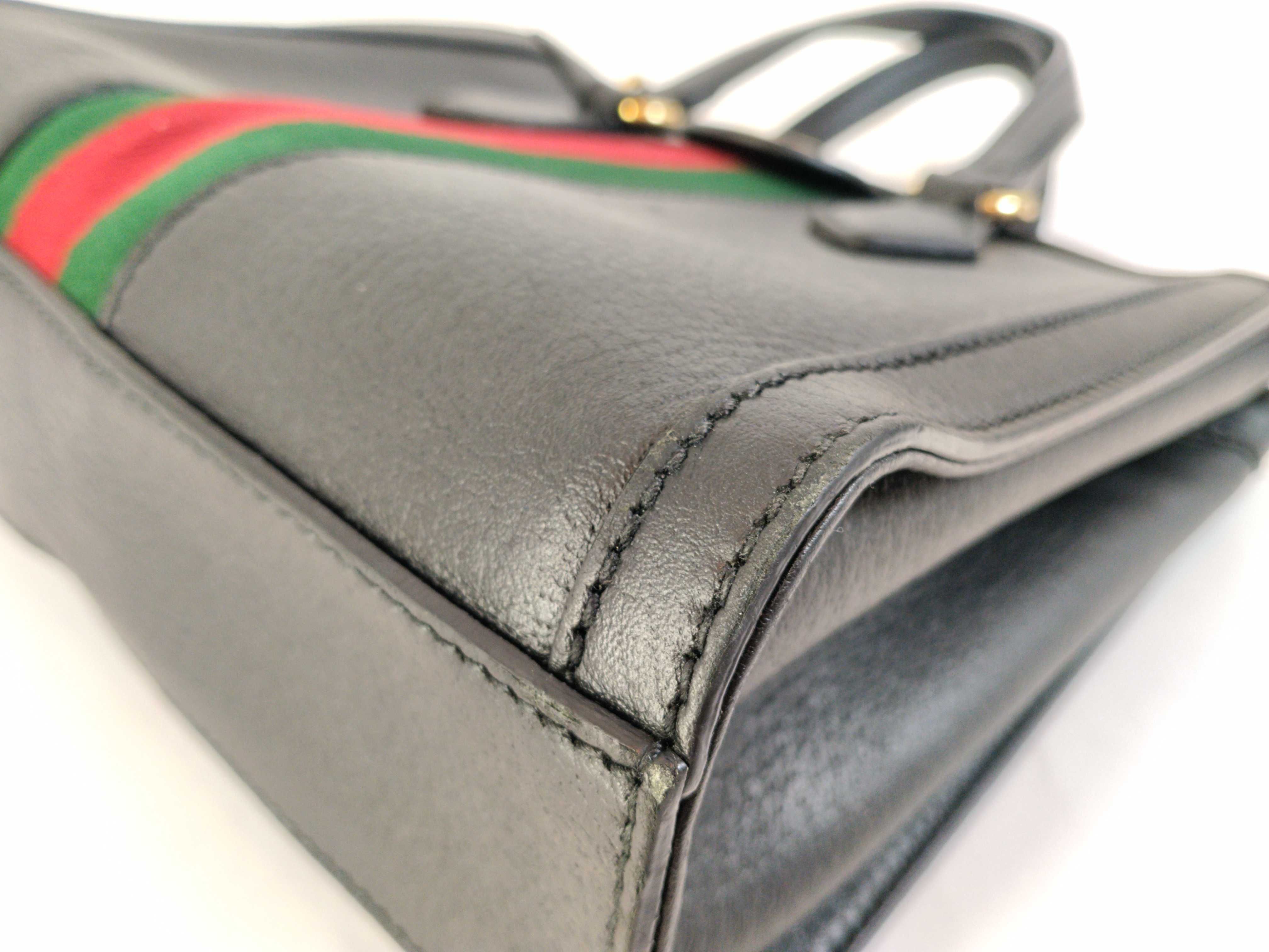 547551 Ophidia Small Tote Bag Leather Black Handbag — view 7