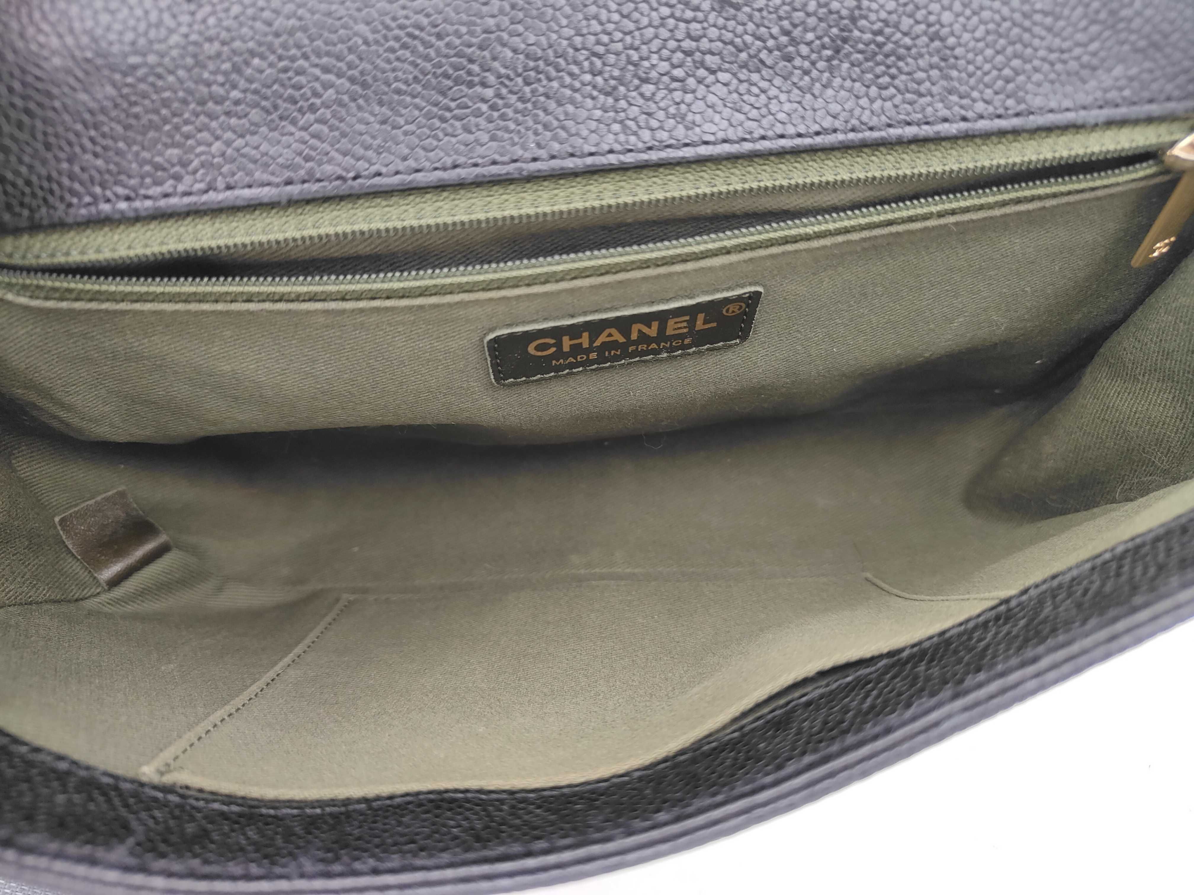 Boy Chanel 28 Large Caviar Skin Black with Gold Hardware, Serial Number 23-series, A92193 Shoulder Bag — view 8
