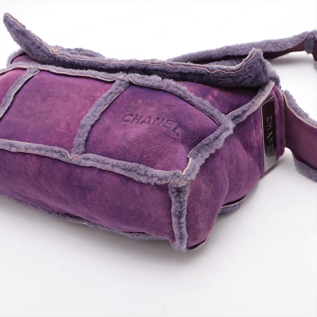 2.55 Mouton Shoulder Bag Chocolate Bar Purple Silver Hardware 6202392 No. 6 — view 3