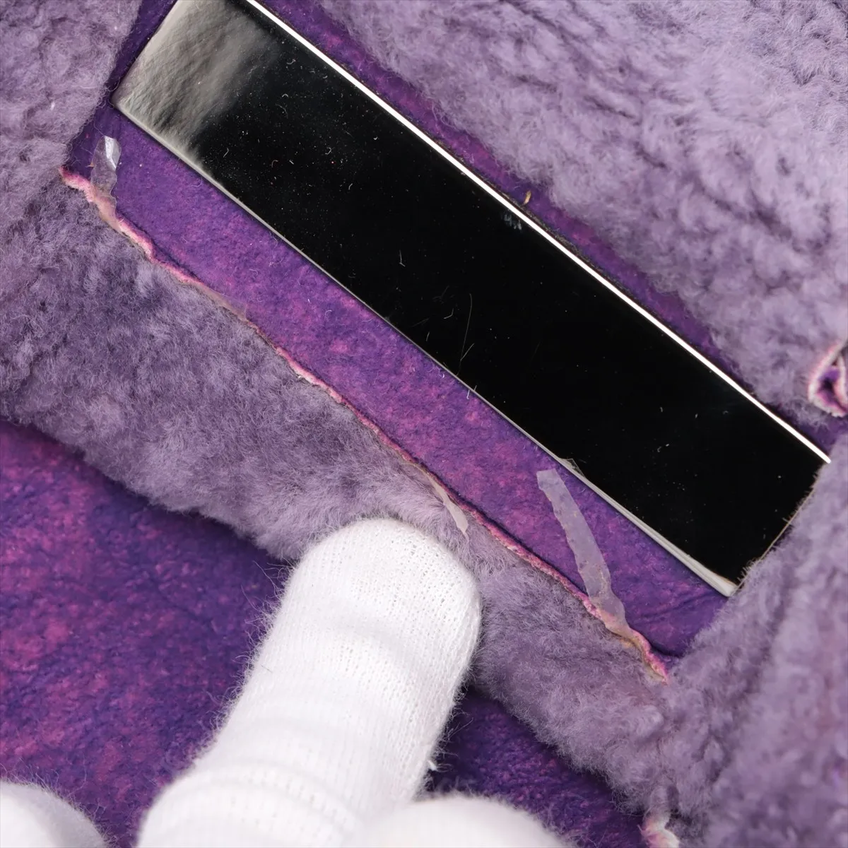 2.55 Mouton Shoulder Bag Chocolate Bar Purple Silver Hardware 6202392 No. 6 — view 10