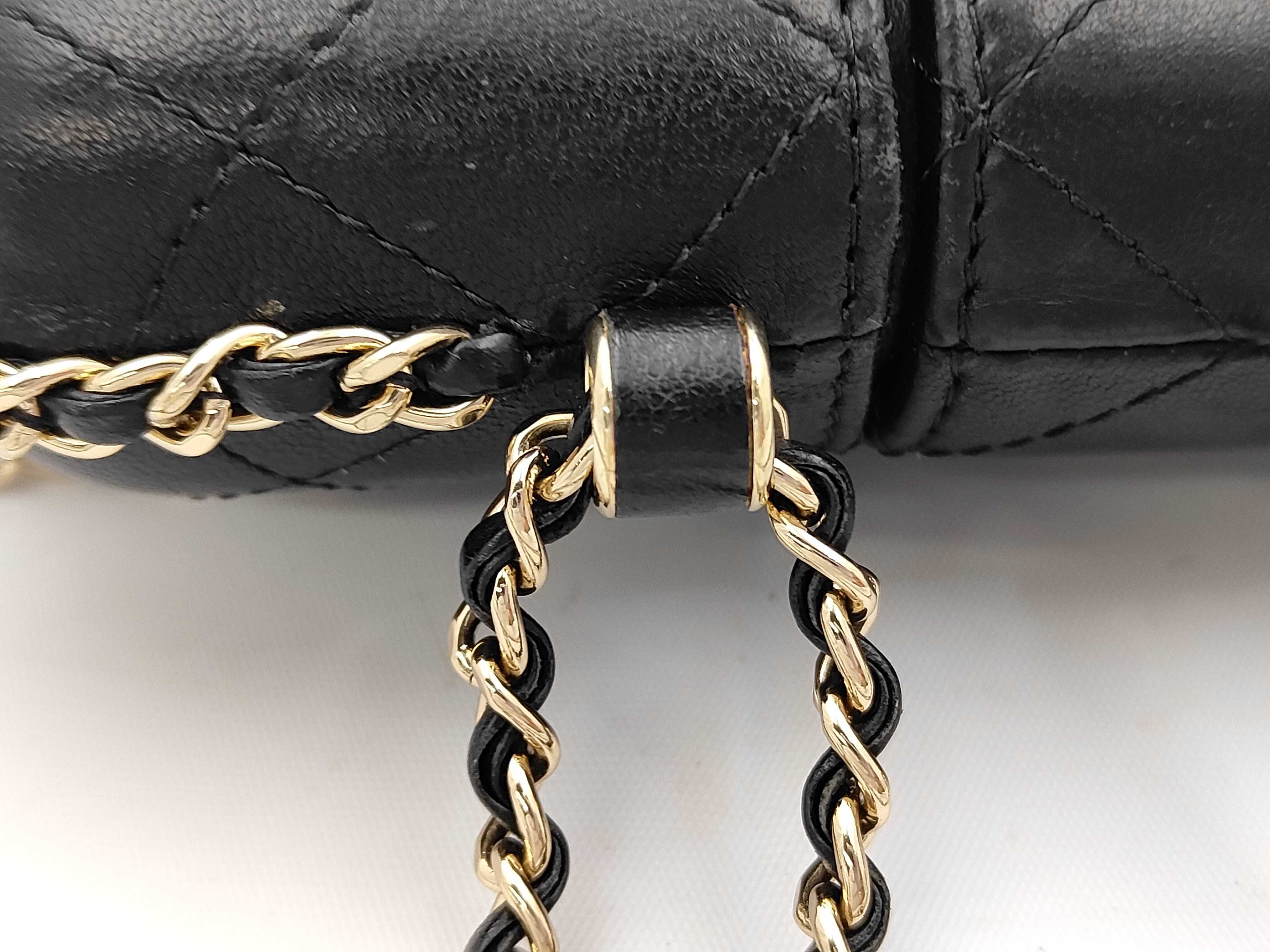 Matelassé Chain Phone Holder, Leather, Black with Gold Hardware, 29674407 Shoulder Bag — view 5