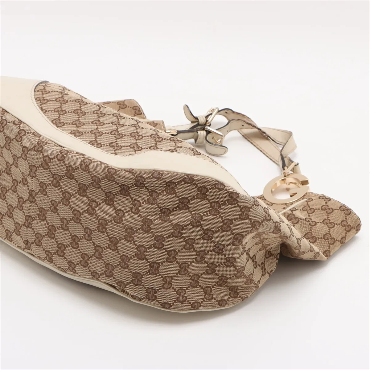 GG Canvas x Leather Handbag Beige 203504 — view 3
