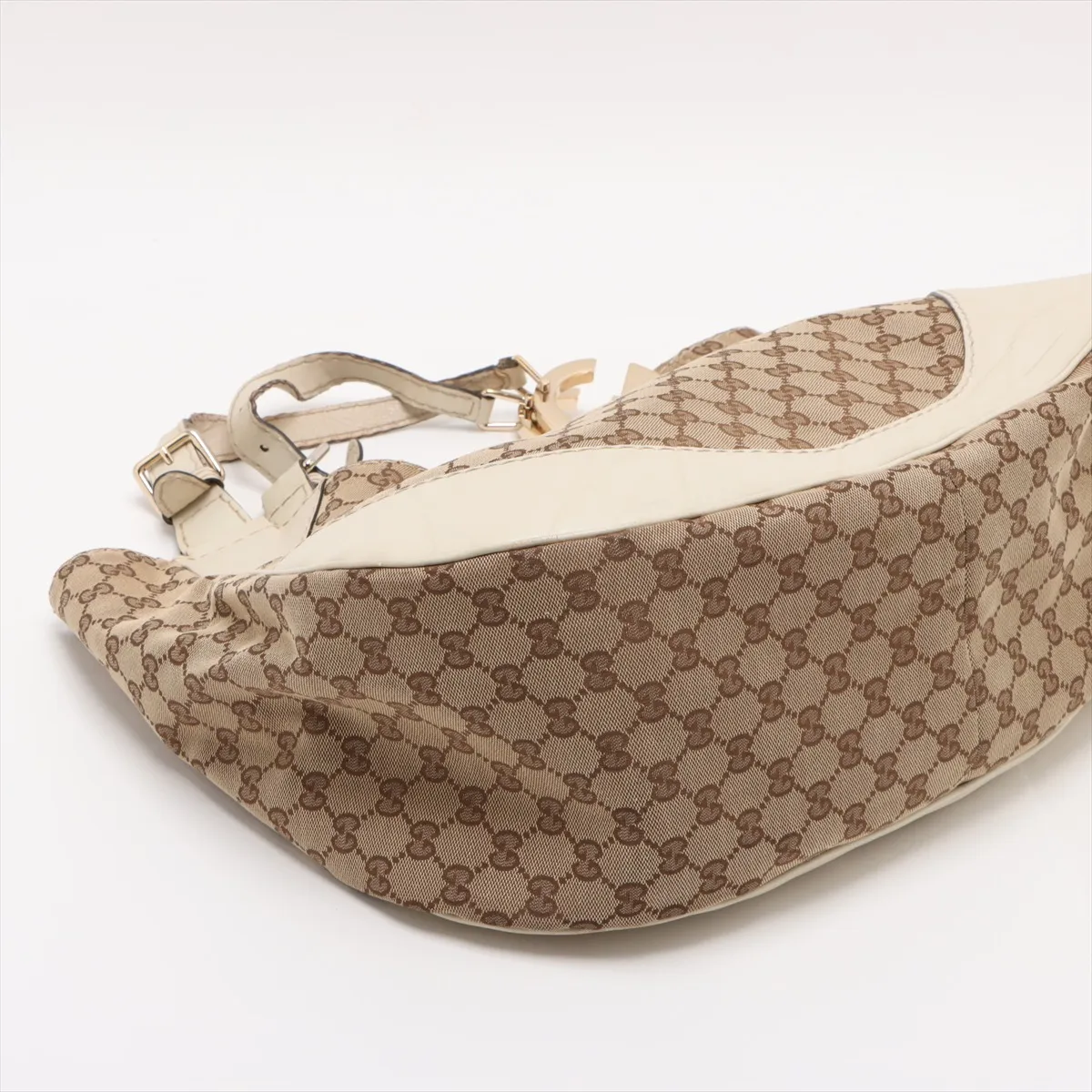 GG Canvas x Leather Handbag Beige 203504 — view 4