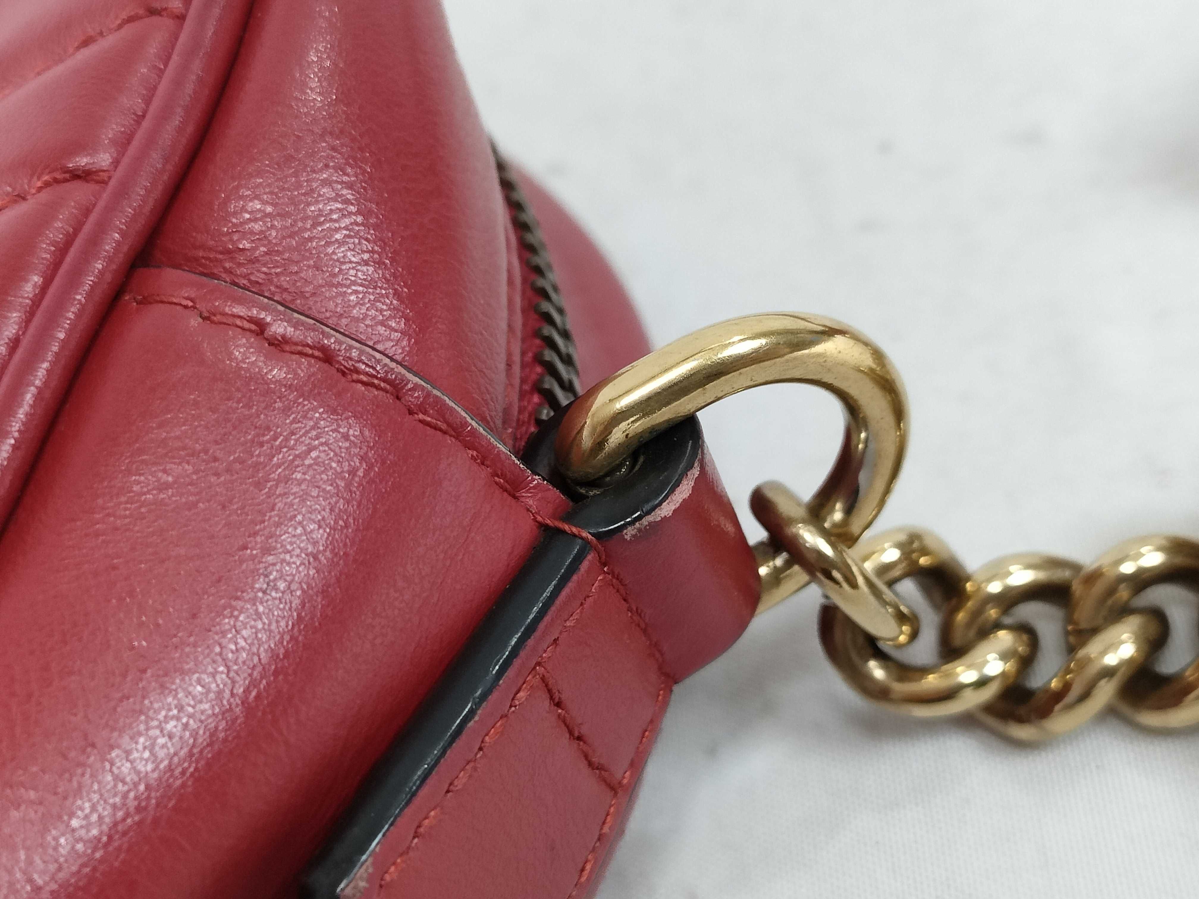 GG Marmont Leather Red Shoulder Bag 447632 — view 5