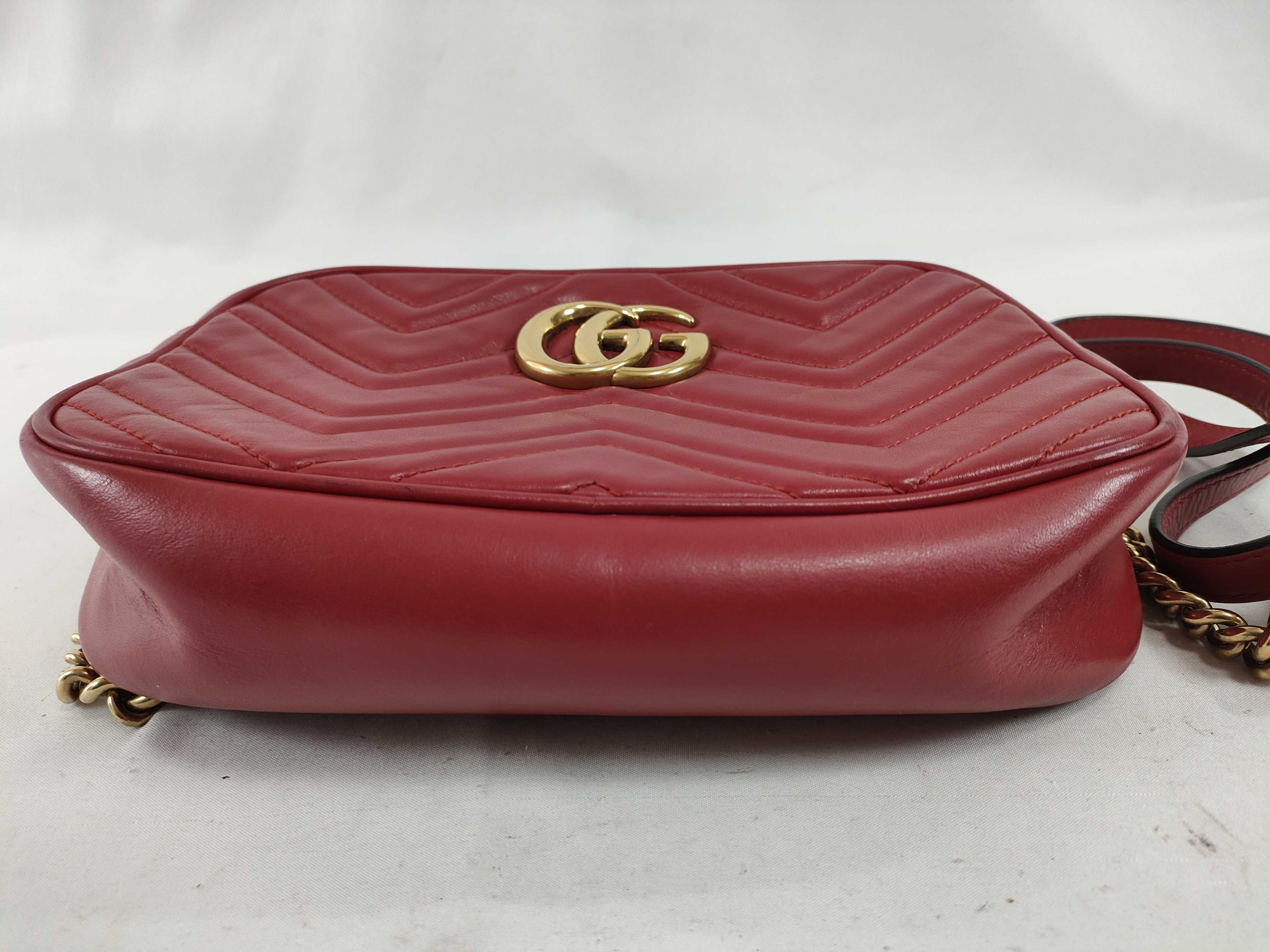 GG Marmont Leather Red Shoulder Bag 447632 — view 8