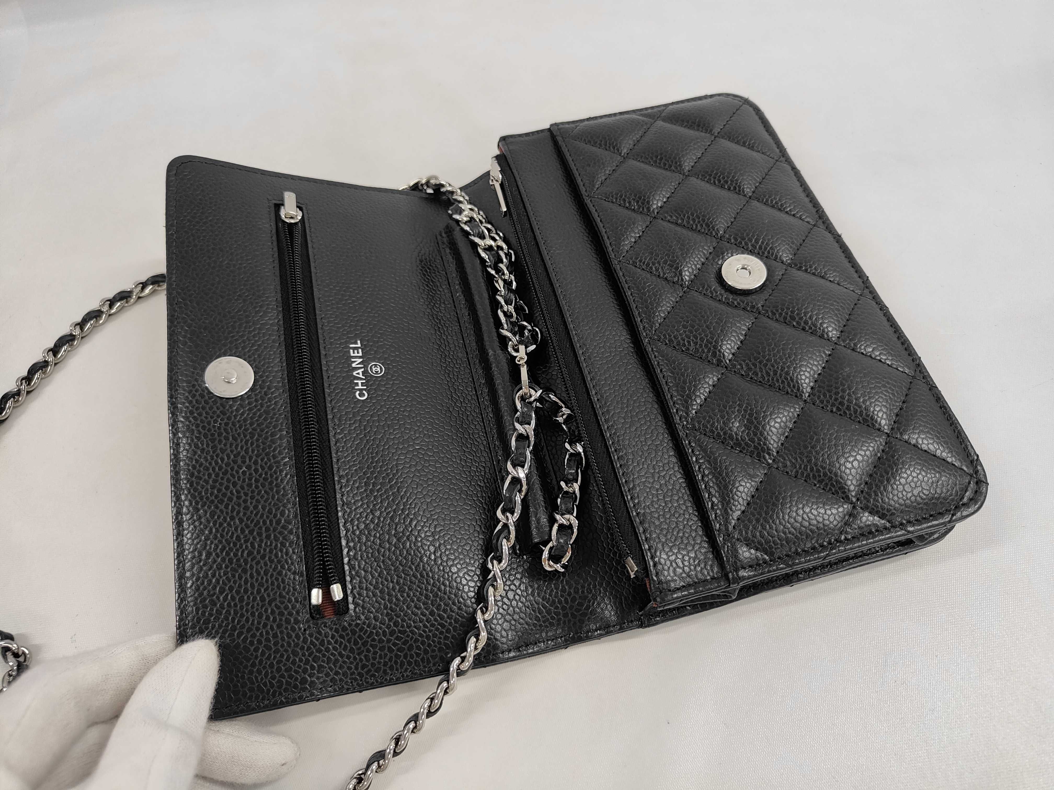 Caviar Skin Chain Wallet Shoulder Bag — view 7