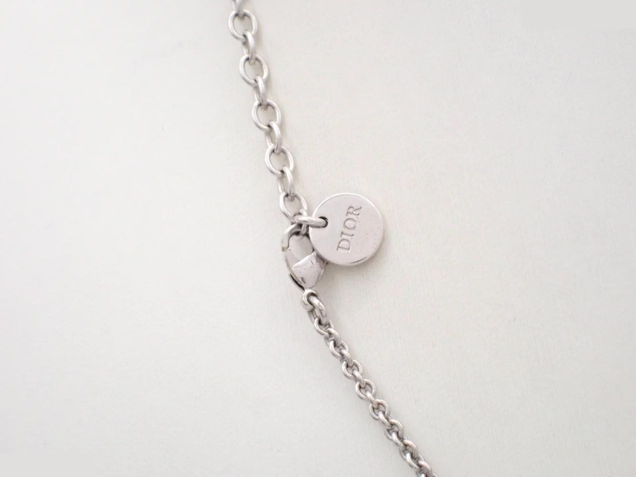 CD logo rhinestone necklace, total length approximately 46 cm — view 2
