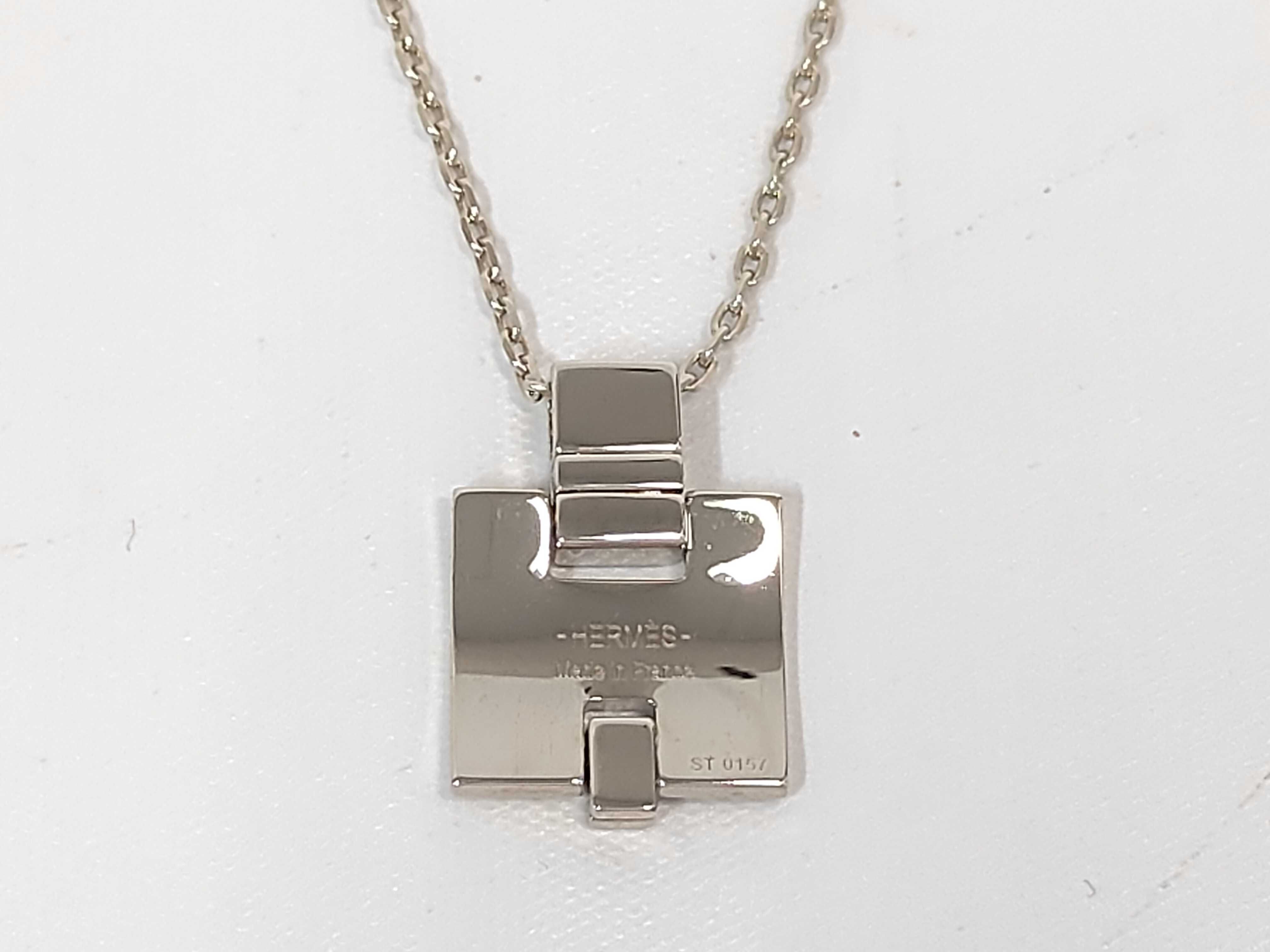 Eileen Necklace, Blue Paradise x Silver Hardware, Hermes Necklace — view 2
