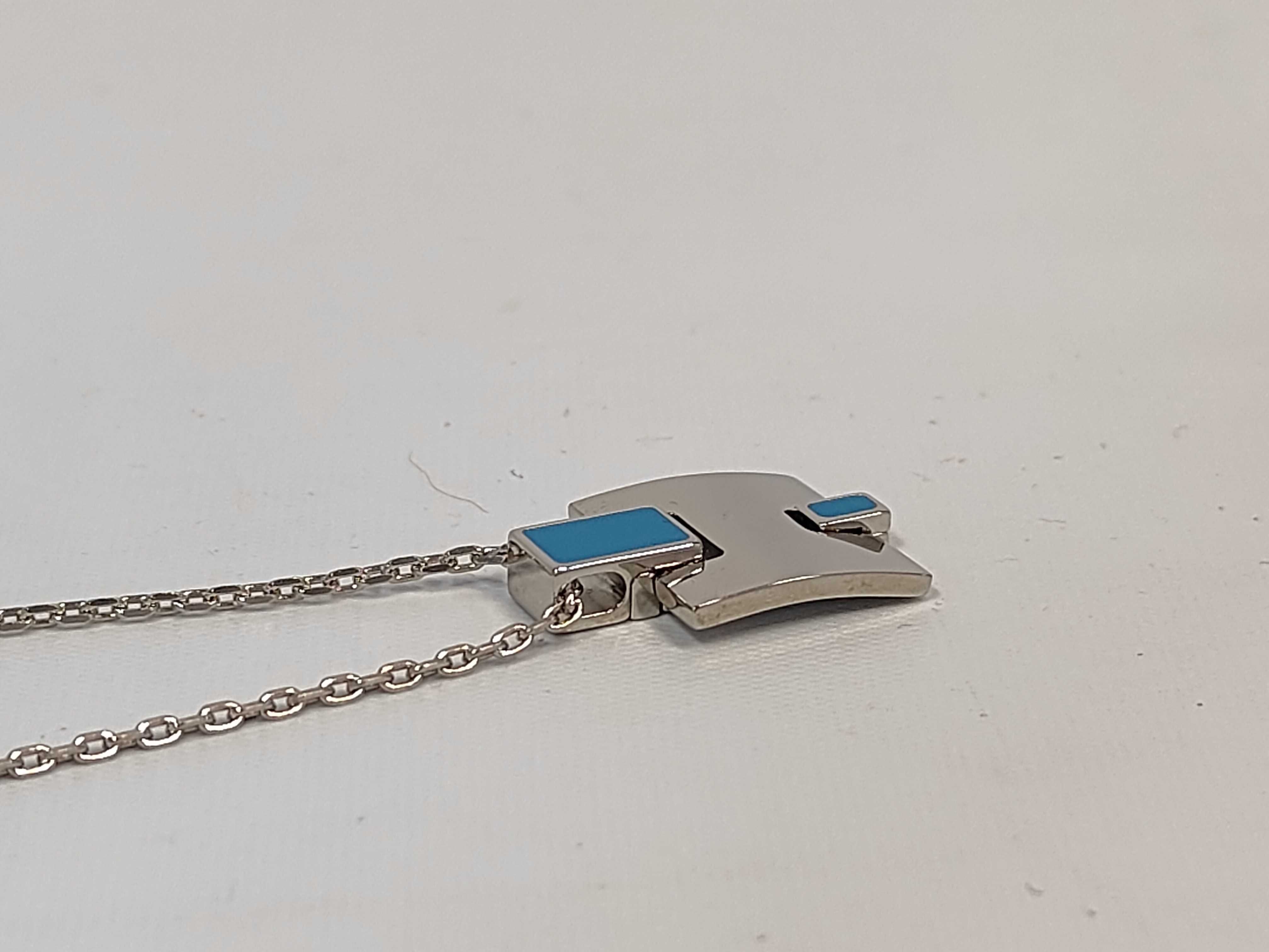 Eileen Necklace, Blue Paradise x Silver Hardware, Hermes Necklace — view 3