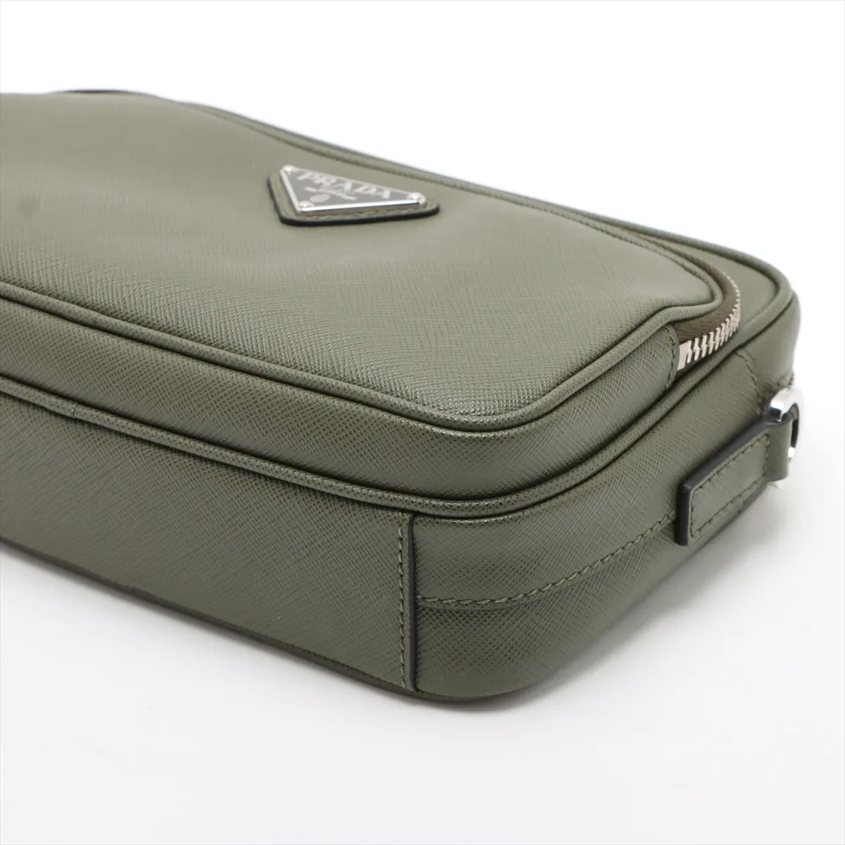 saffiano leather shoulder bag khaki — view 3