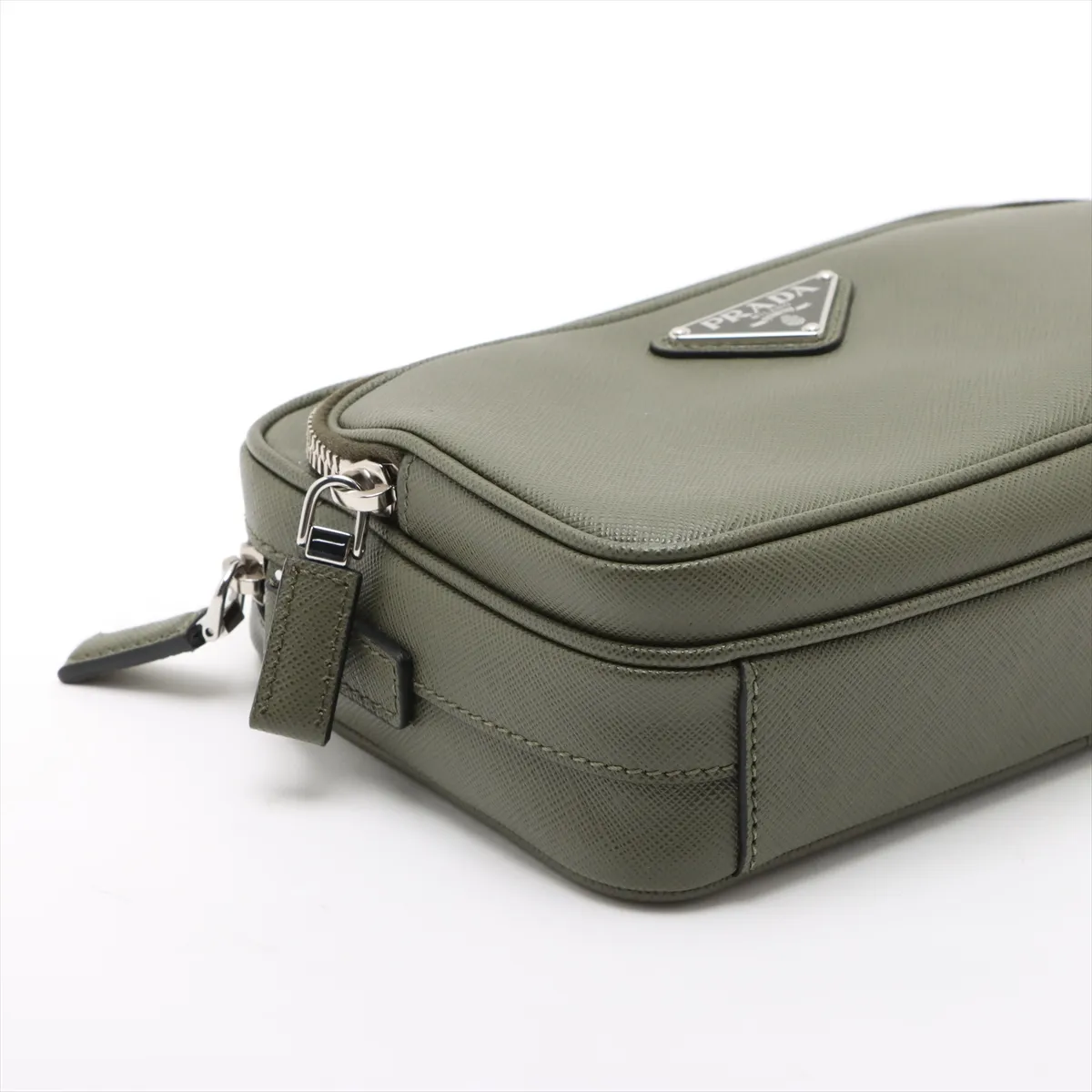 saffiano leather shoulder bag khaki — view 4