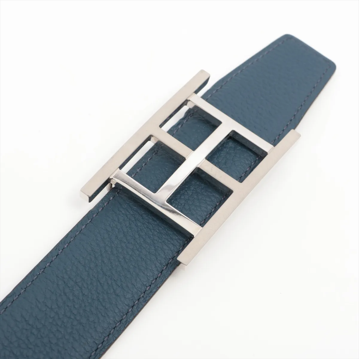 U:2022 Belt 90 Leather Navy x Black — view 2