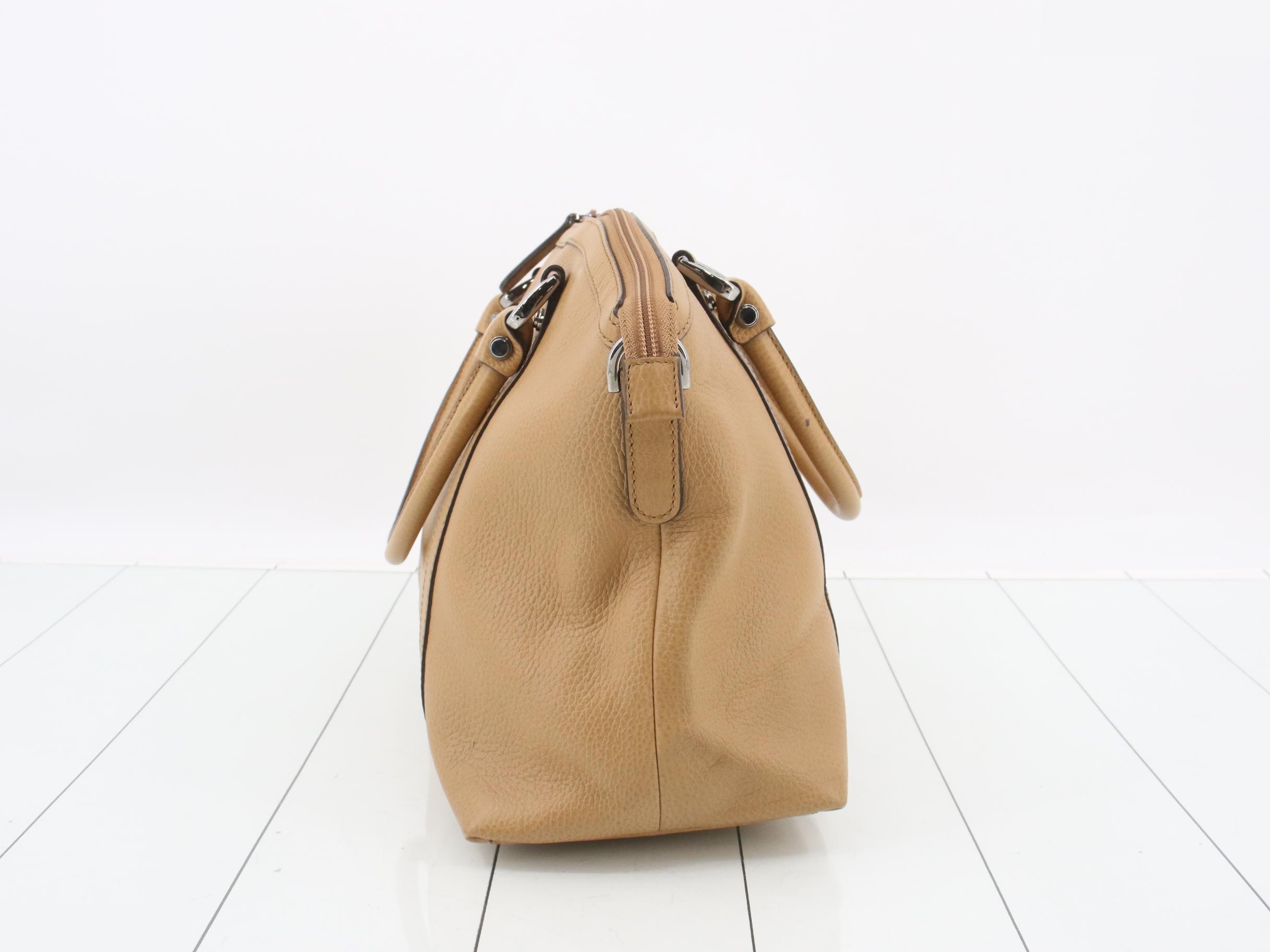 Interking G Handbag, Leather, Beige, Silver Hardware, 2-Way — view 3