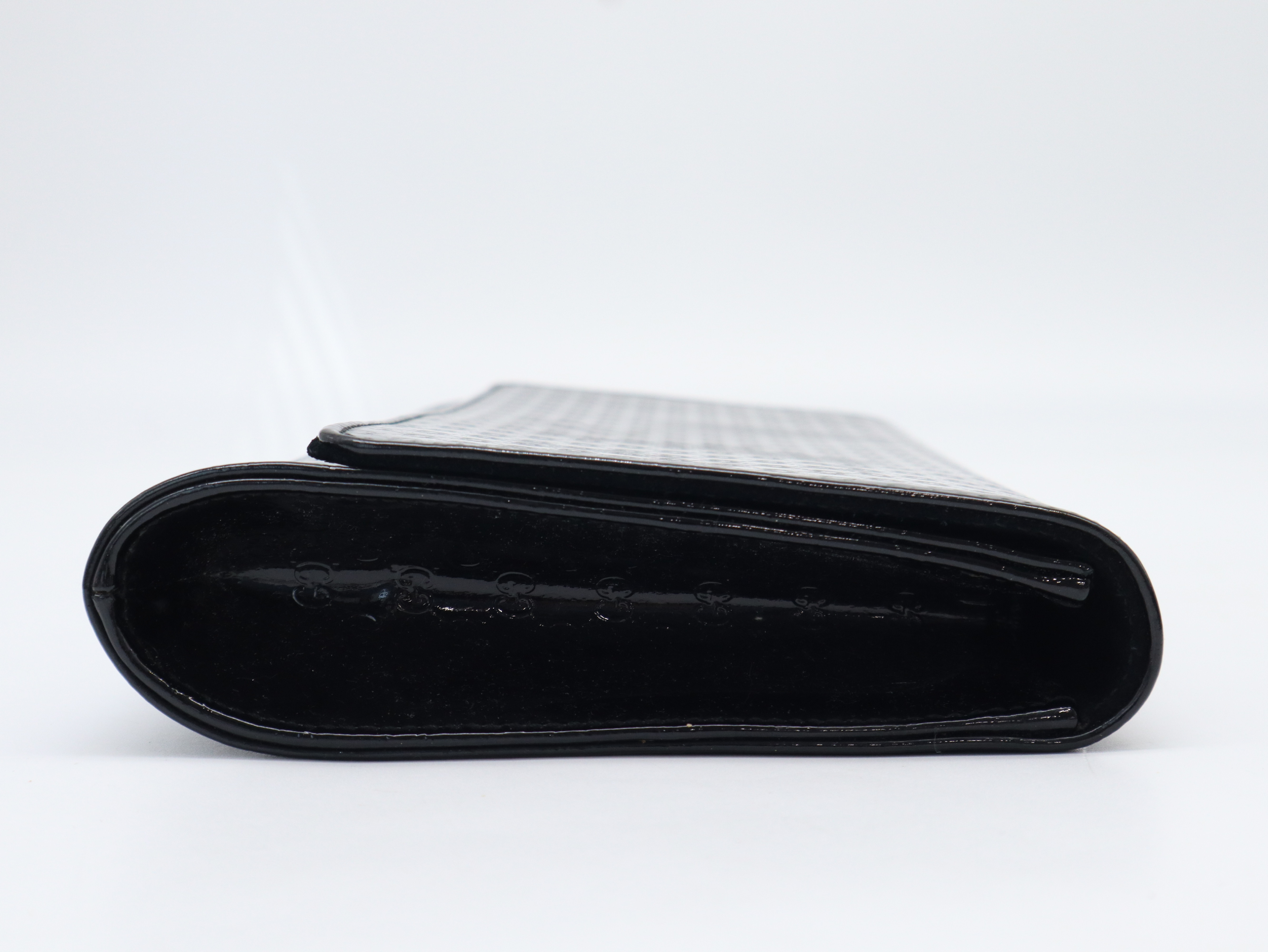 339249 Patent Leather Microguccissima Clutch Bag, Black, with Dust Bag. — view 5