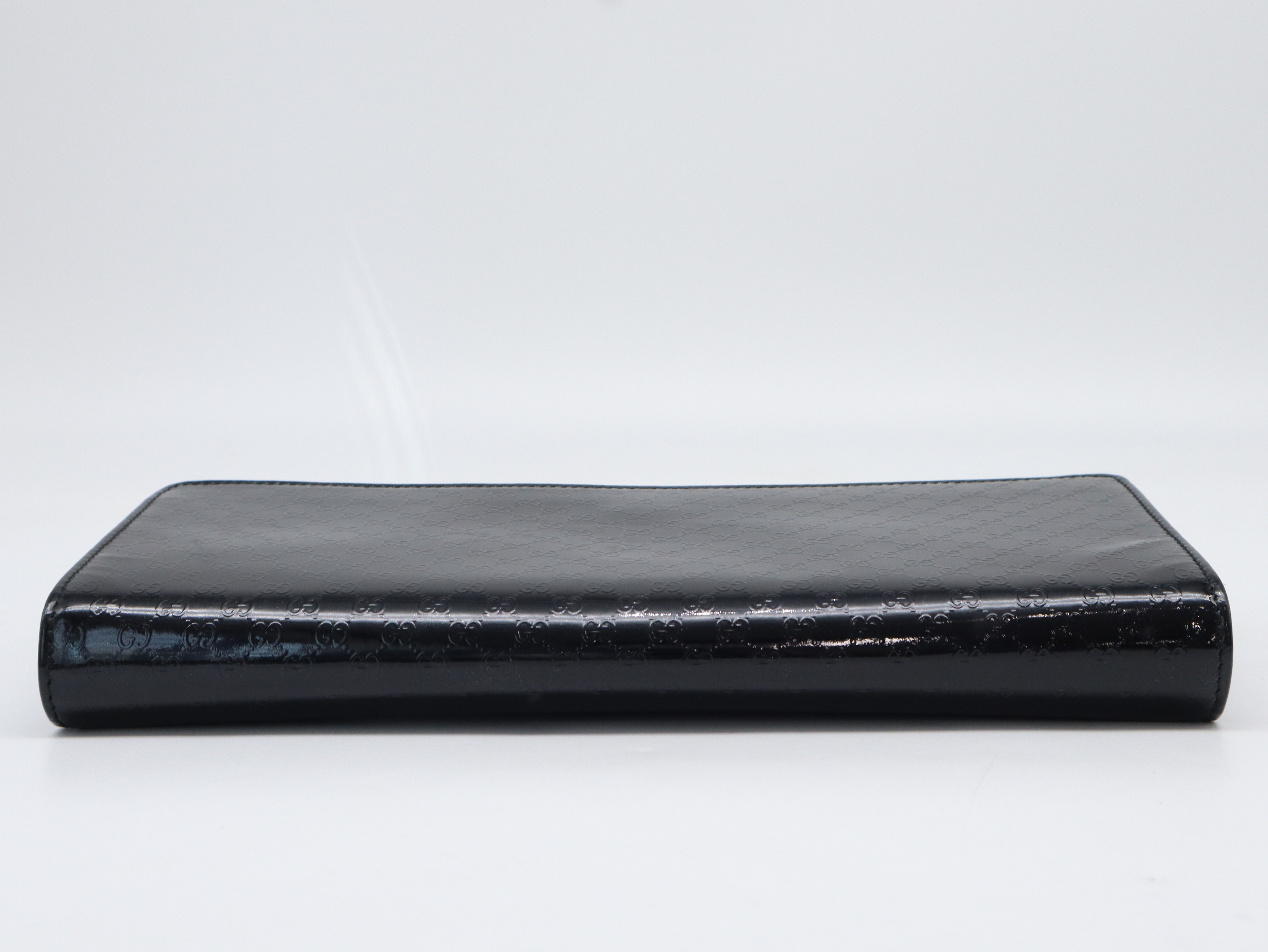 339249 Patent Leather Microguccissima Clutch Bag, Black, with Dust Bag. — view 6