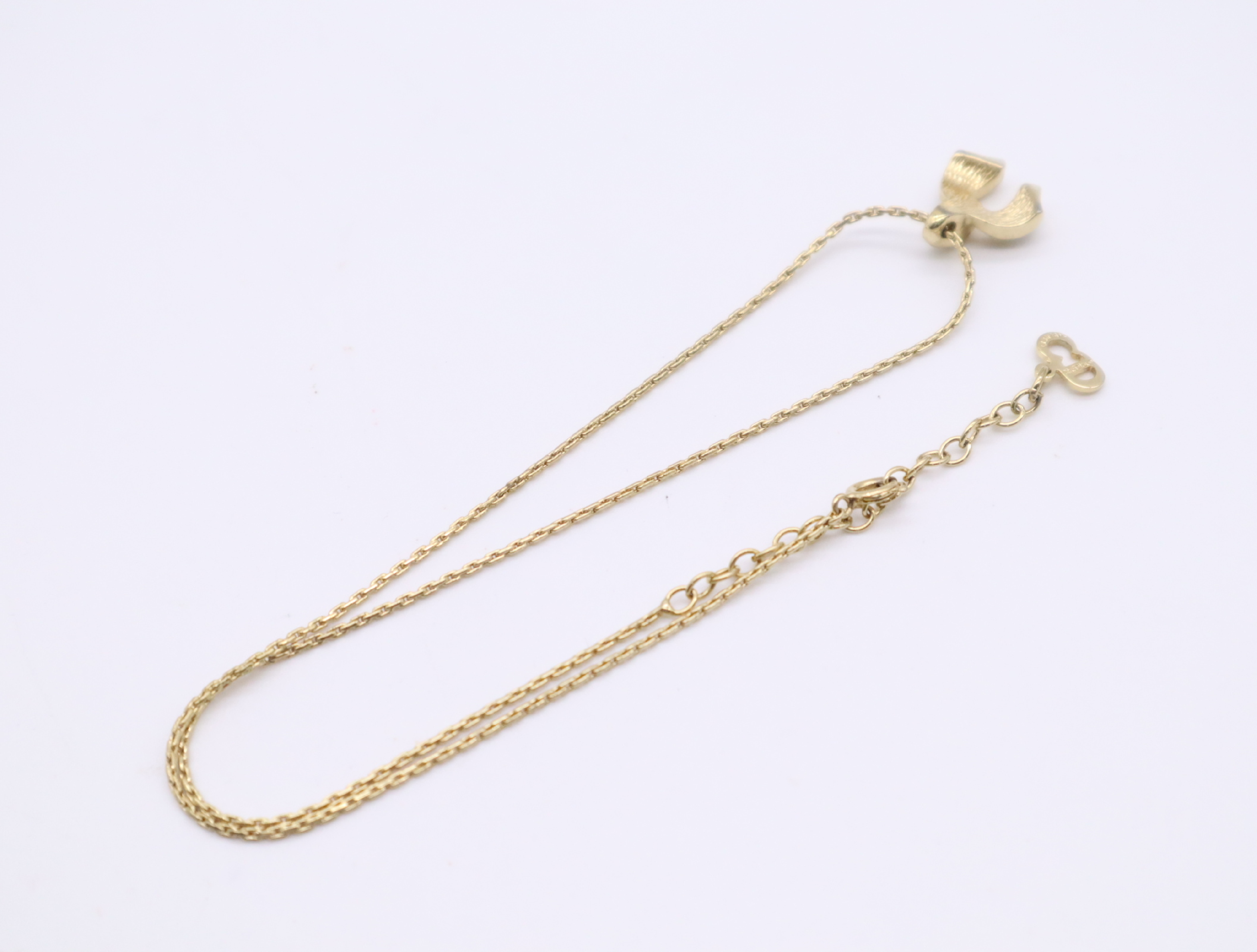 GP Ribbon Motif Rhinestone Necklace (with box) — view 2