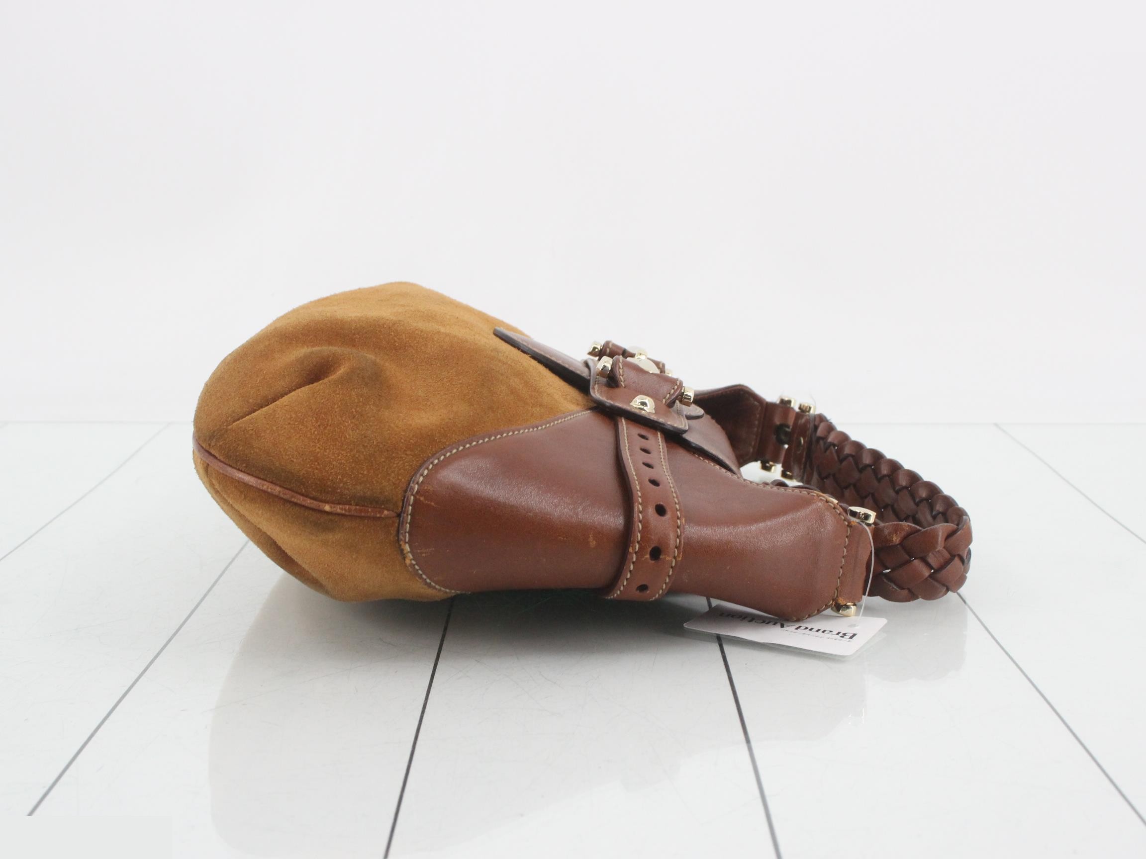 Suede Horsebit Shoulder Bag — view 3