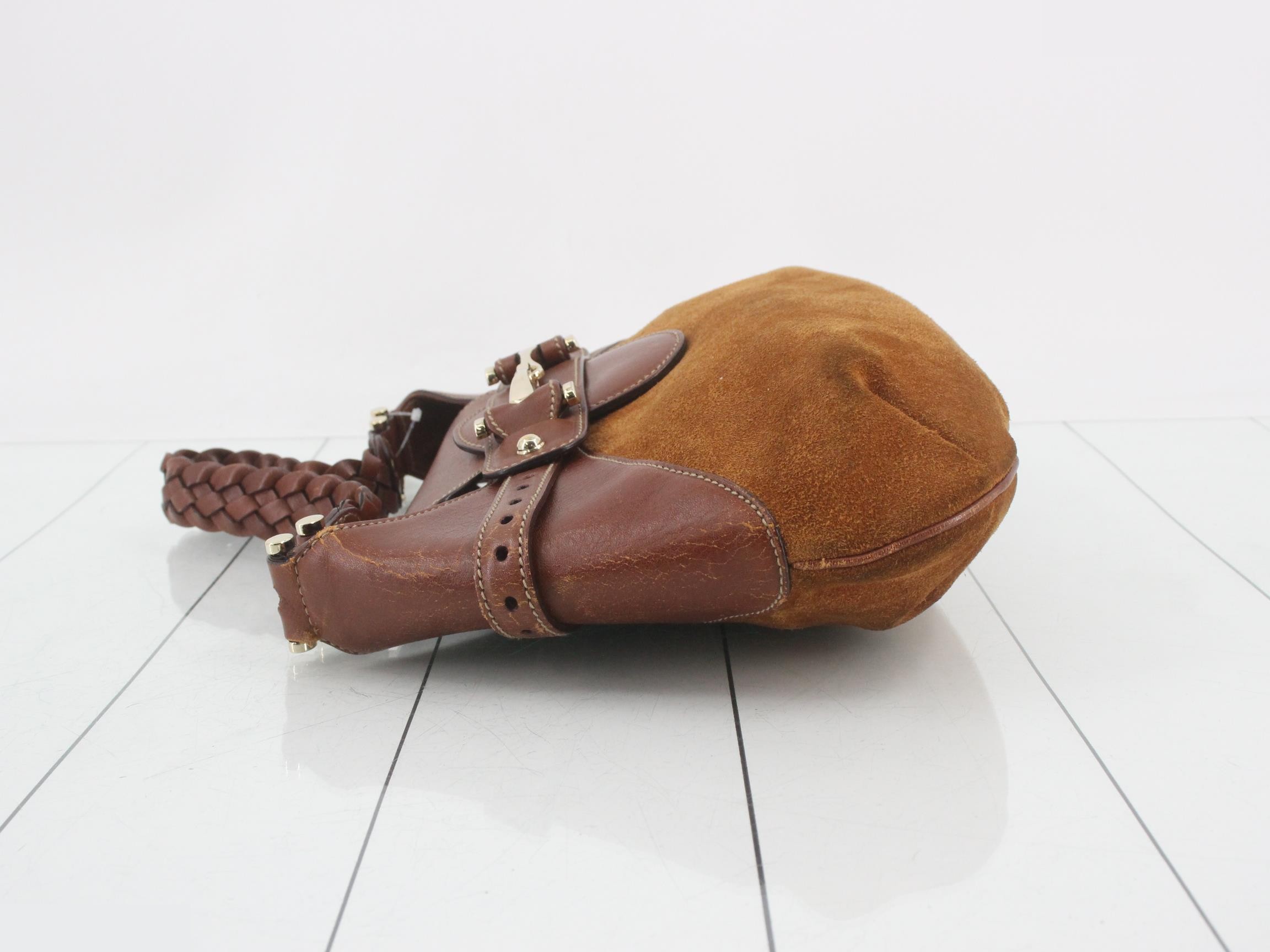 Suede Horsebit Shoulder Bag — view 4