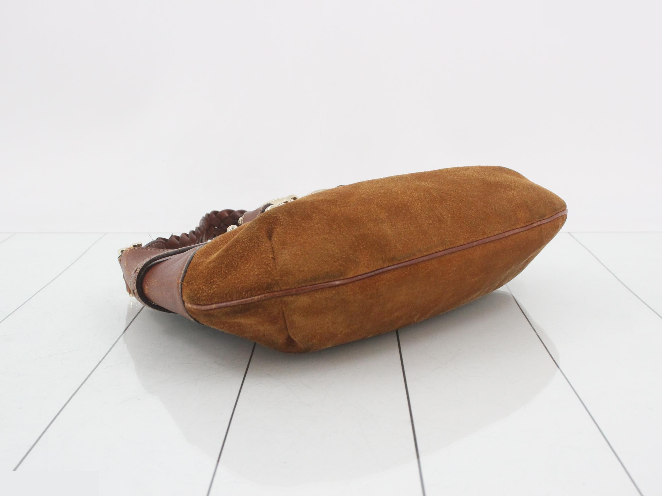 Suede Horsebit Shoulder Bag — view 5