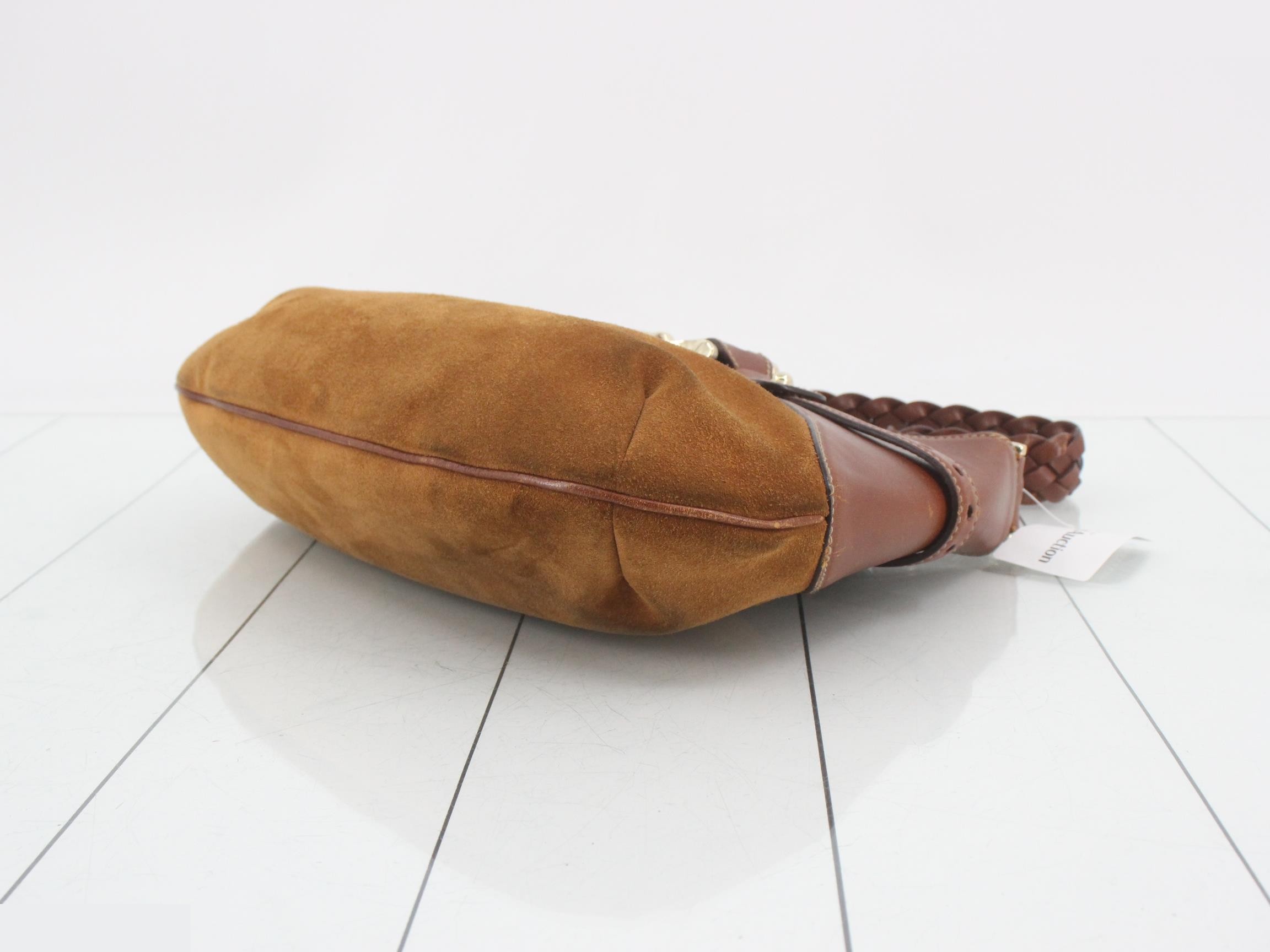 Suede Horsebit Shoulder Bag — view 6