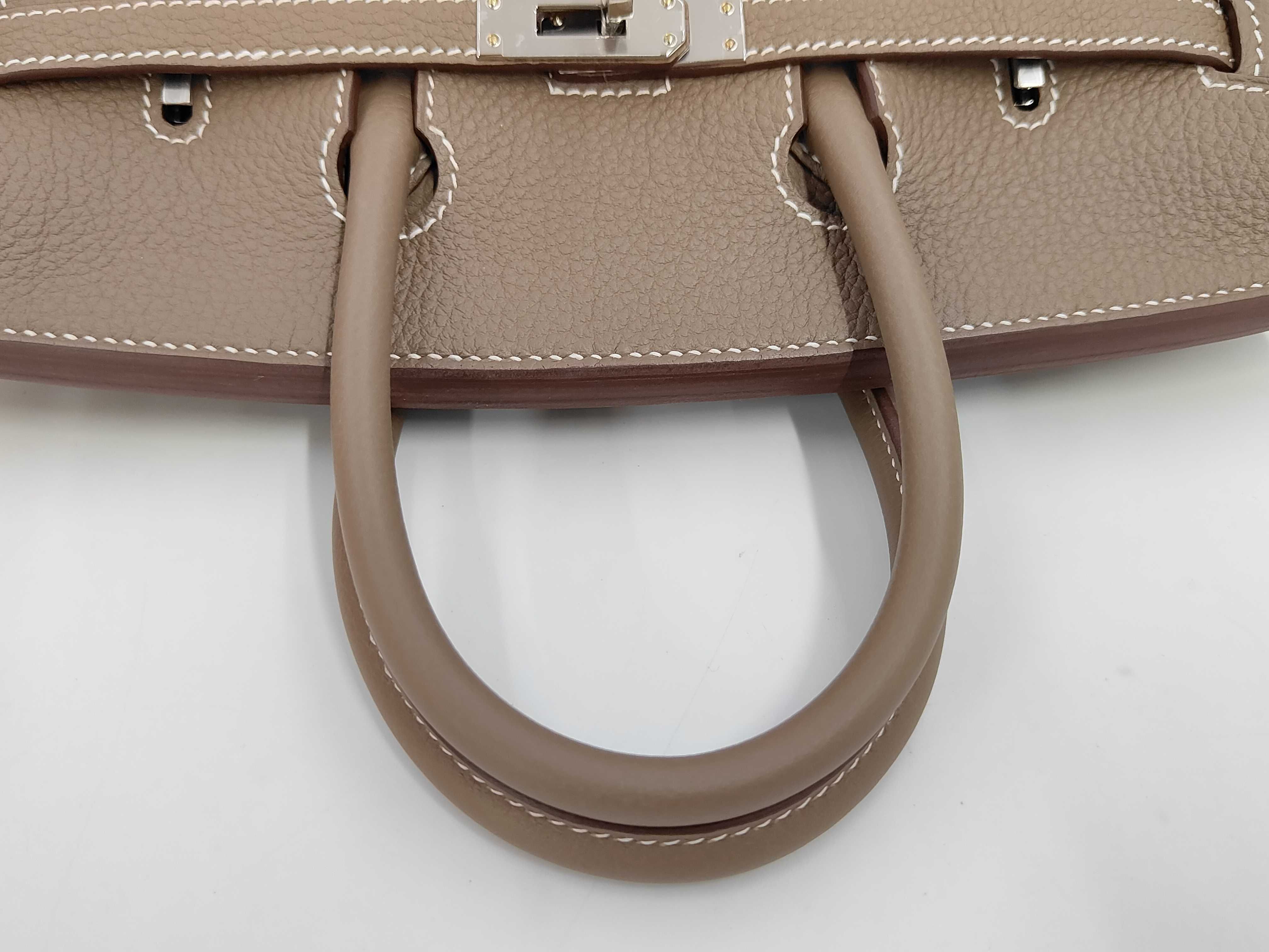 Birkin 25 Togo Etoupe Silver K Stamp Handbag — view 5