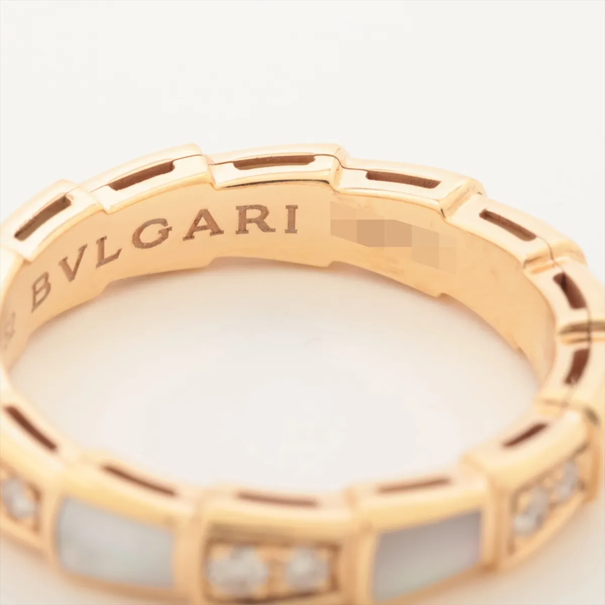 Serpenti Viper Band Shell Diamond Ring 750(PG) 3.8g 52 M4FK6F Shell — view 4