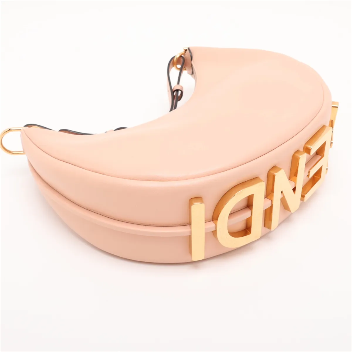 Fendigraphy Small Leather Shoulder Bag, Beige, 8BR798 — view 4