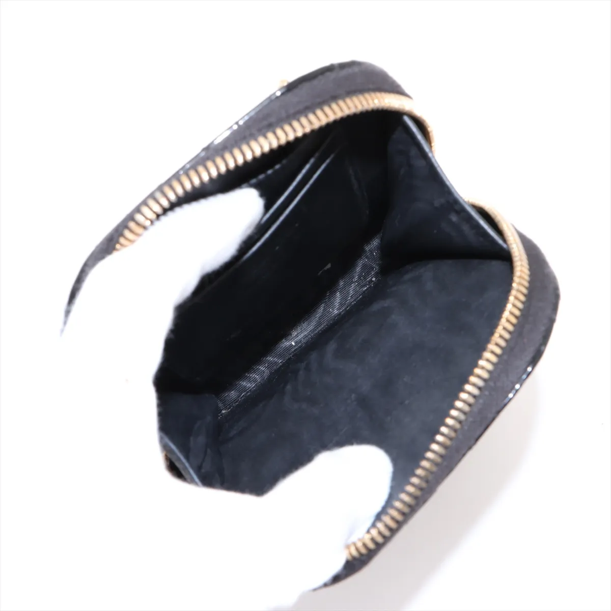 Cannage Phone Holder Patent Leather 2WAY Shoulder Bag Black — view 8