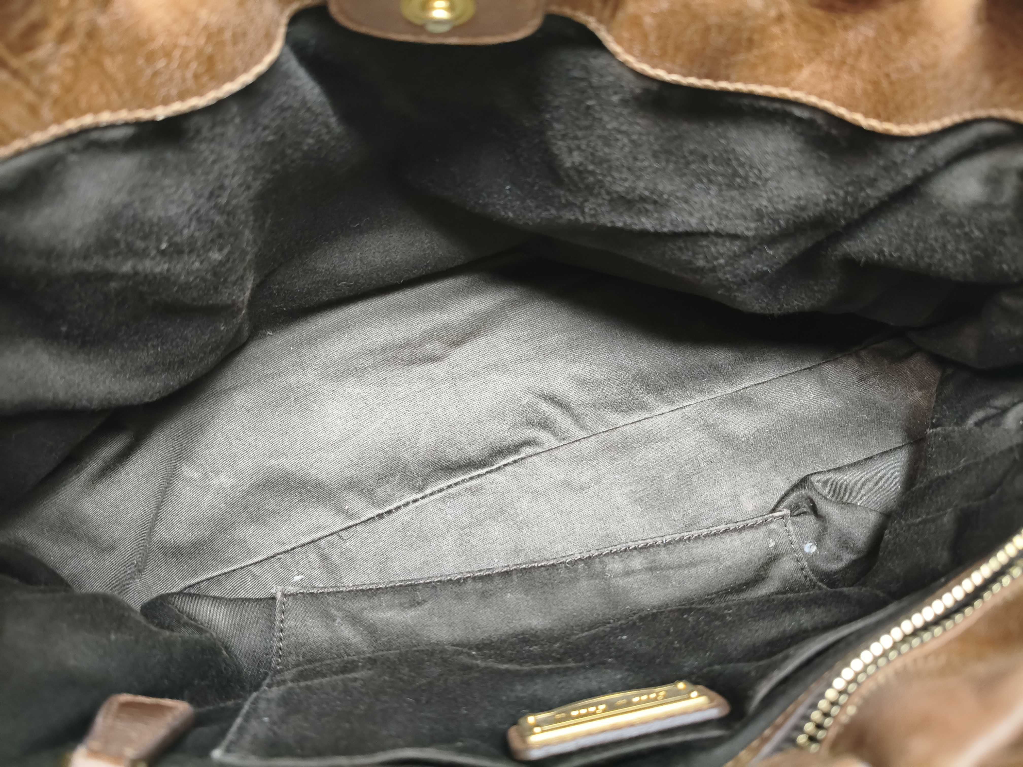 Vitello Lux Leather 2-Way Handbag Brown Tote Bag — view 9
